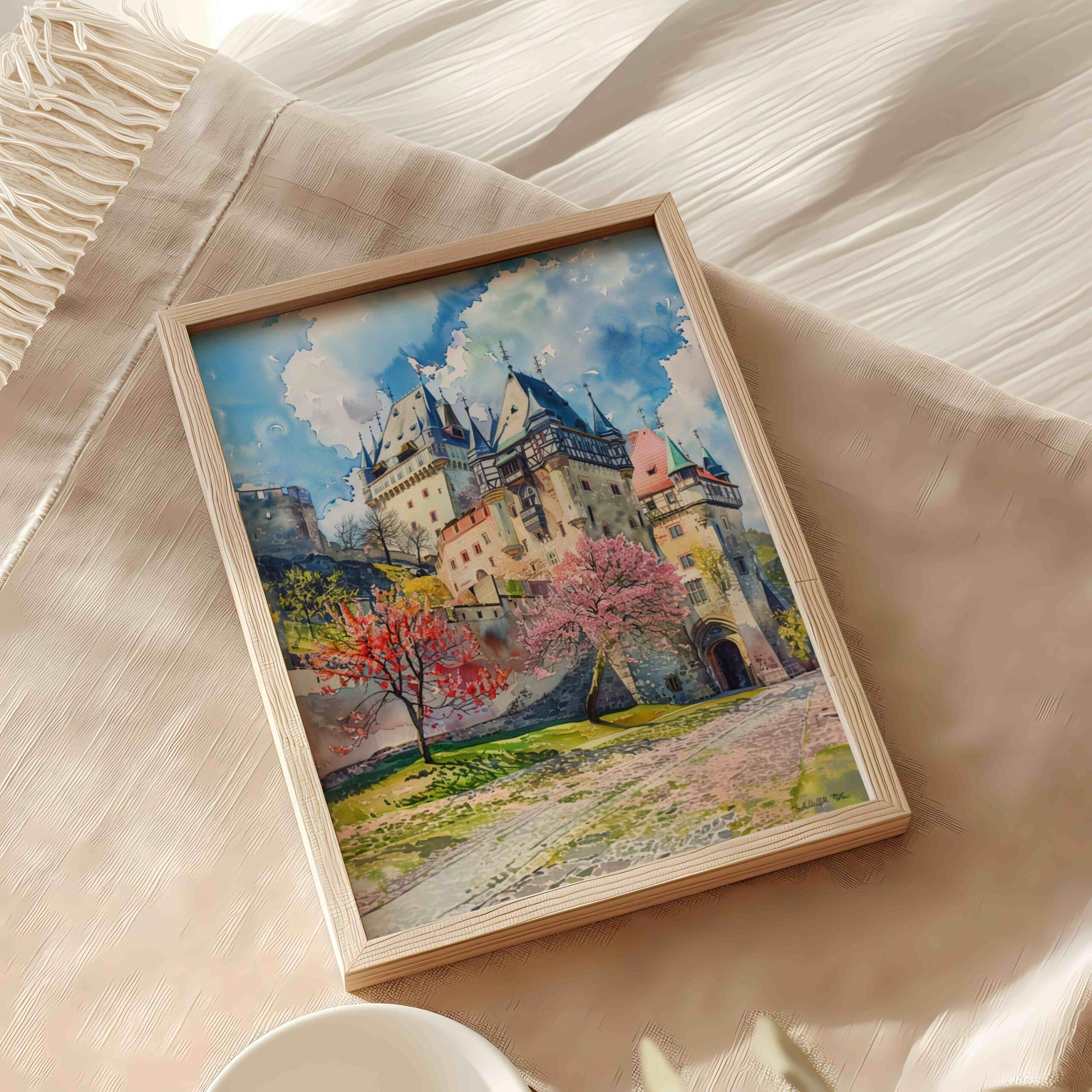 Karlštejn Castle Czech Republic Watercolor Print: European Art Travel Poster - Image 6