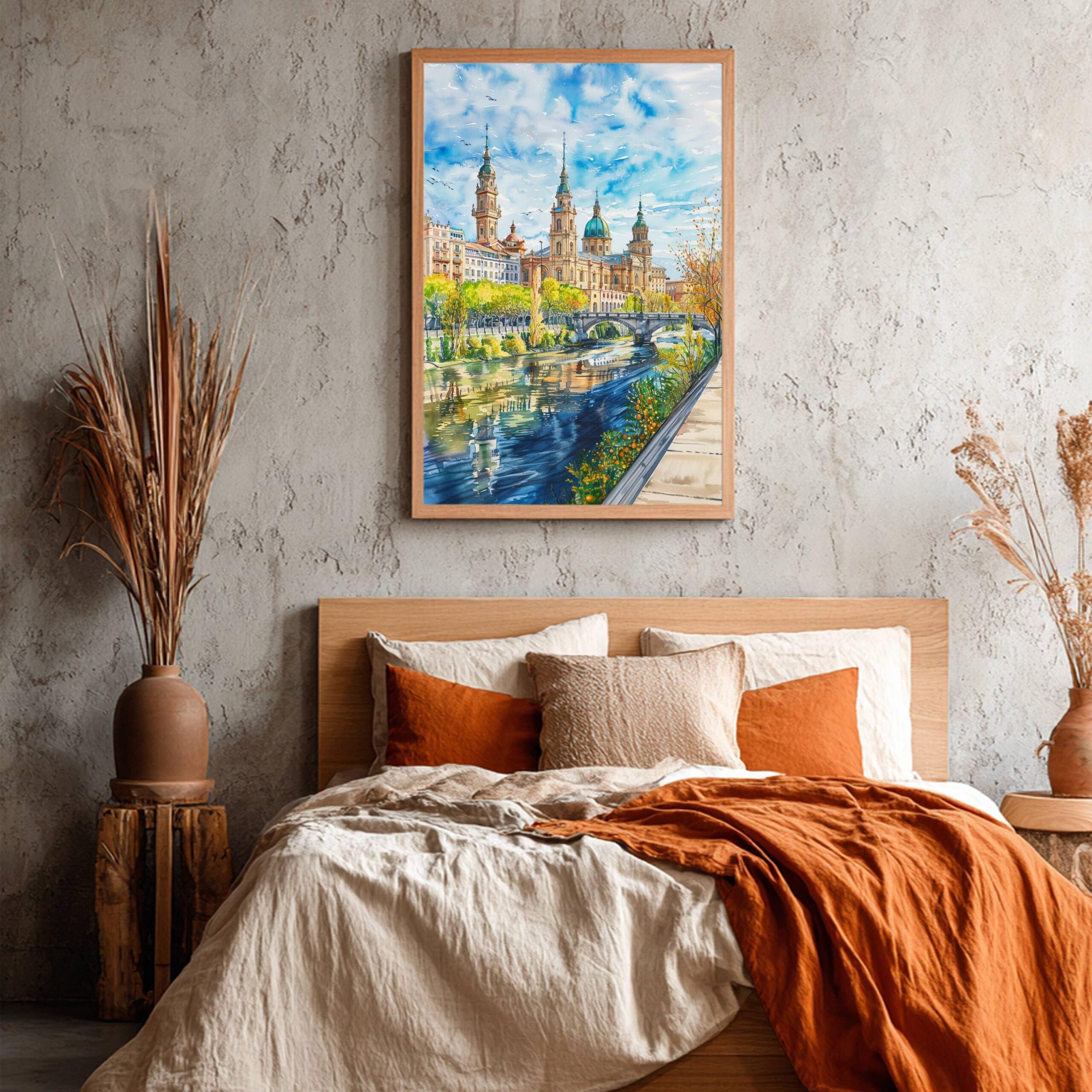 Zaragoza Spain Europe Watercolor Print: Spanish Travel Poster - Image 4