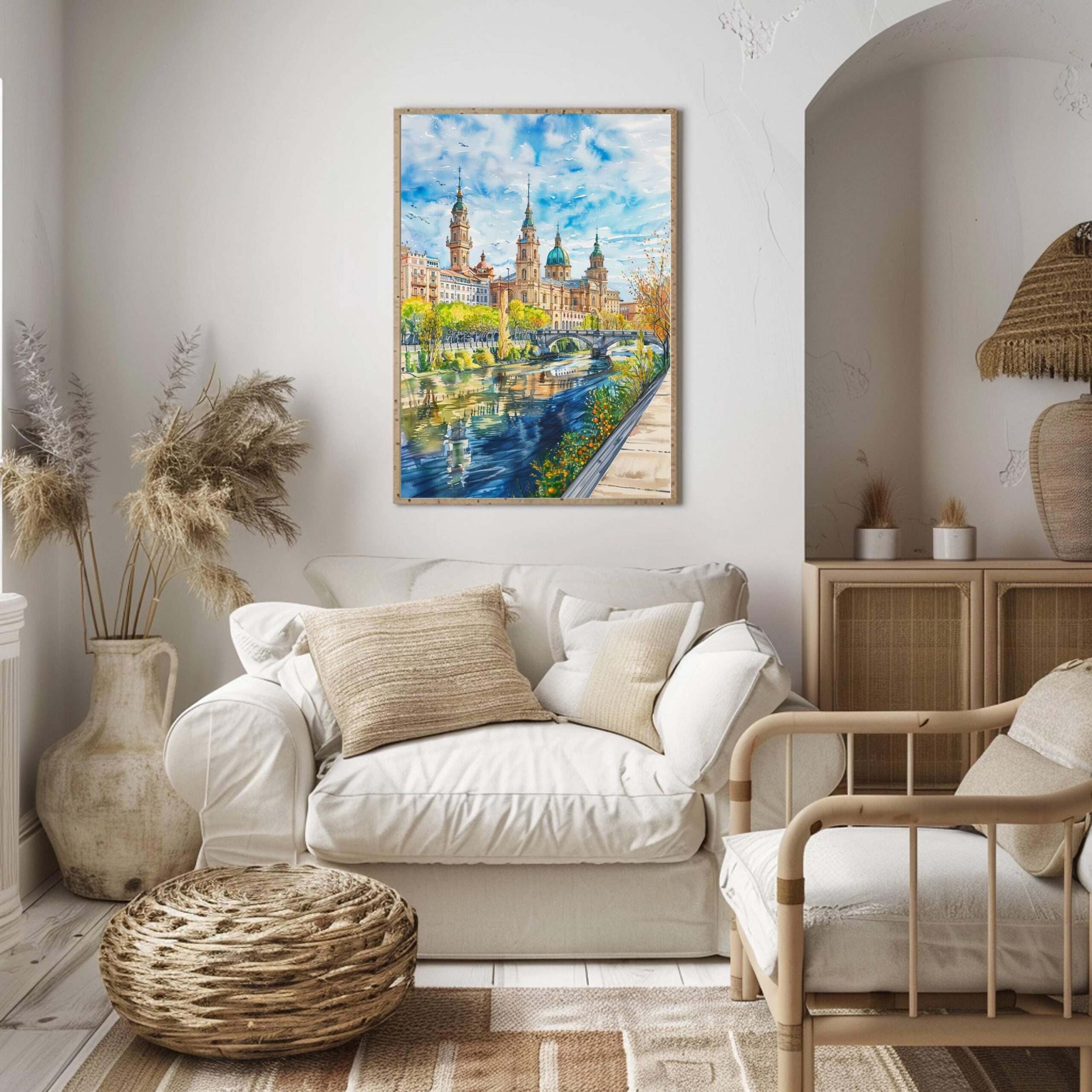 Zaragoza Spain Europe Watercolor Print: Spanish Travel Poster - Image 5