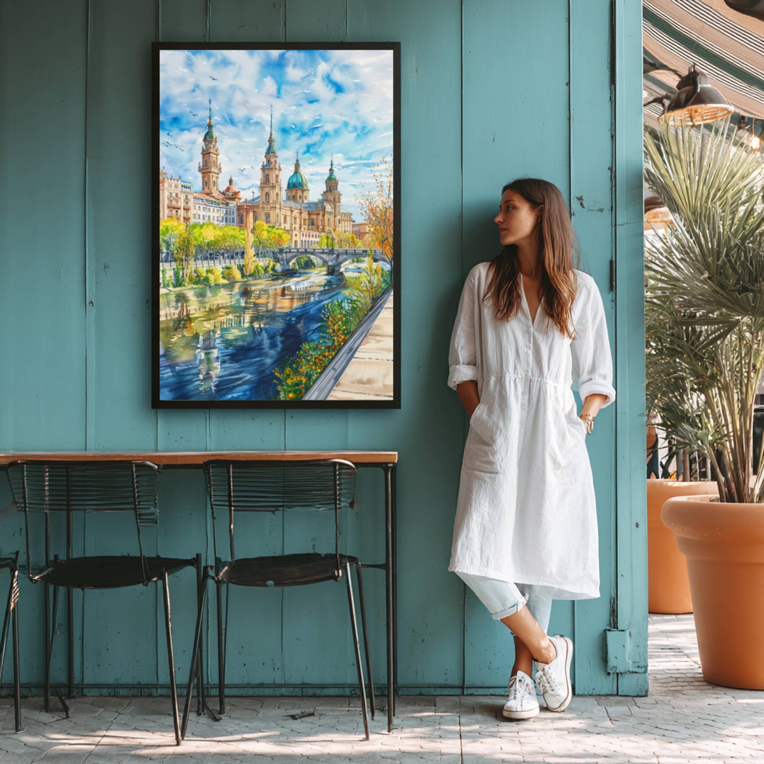 Zaragoza Spain Europe Watercolor Print: Spanish Travel Poster - Image 9