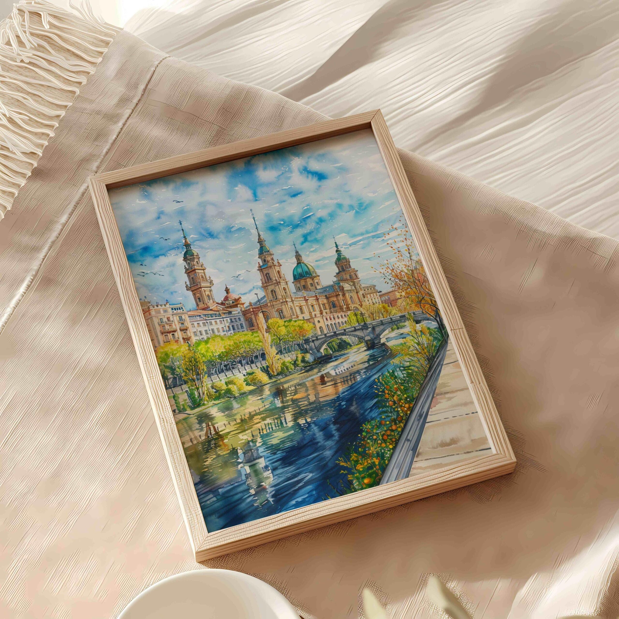 Zaragoza Spain Europe Watercolor Print: Spanish Travel Poster - Image 6