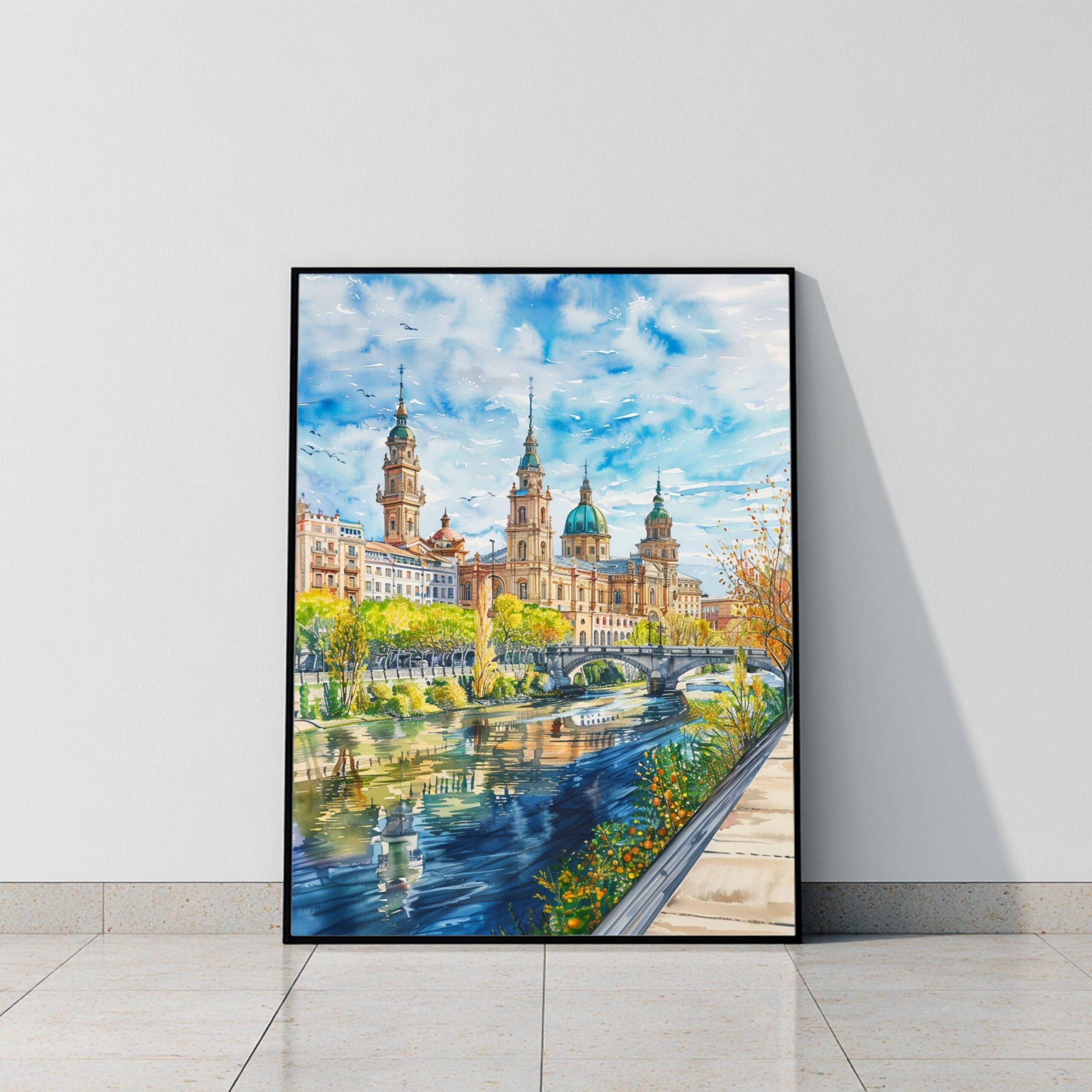 Zaragoza Spain Europe Watercolor Print: Spanish Travel Poster - Image 10