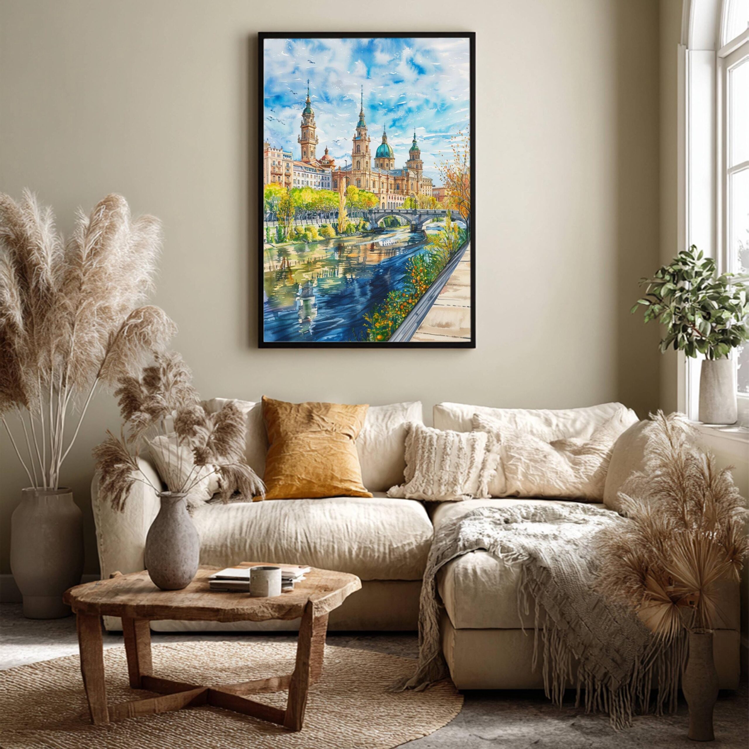Zaragoza Spain Europe Watercolor Print: Spanish Travel Poster - Image 3