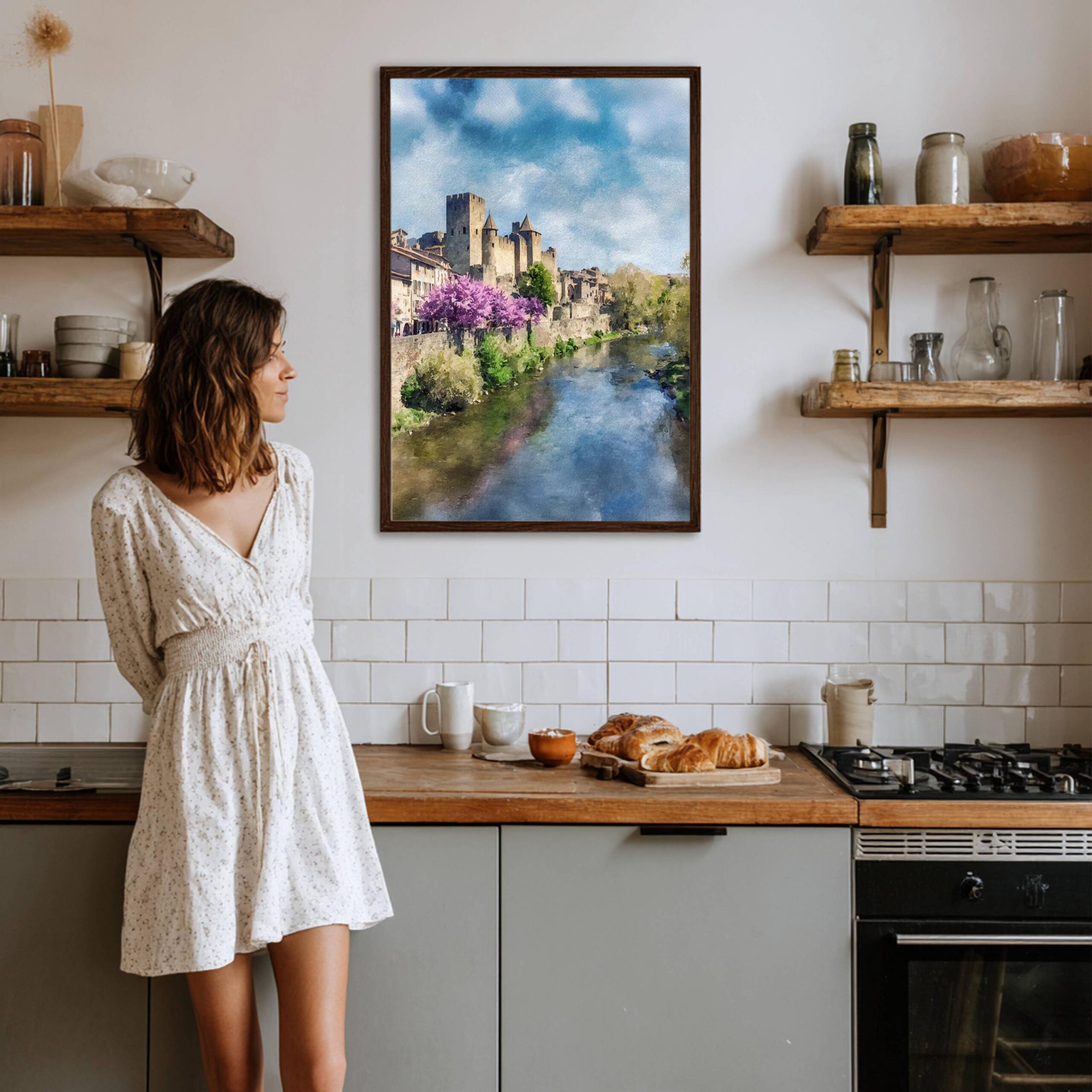 Carcassonne Castle France Watercolor Print: European Travel Art Poster - Image 8