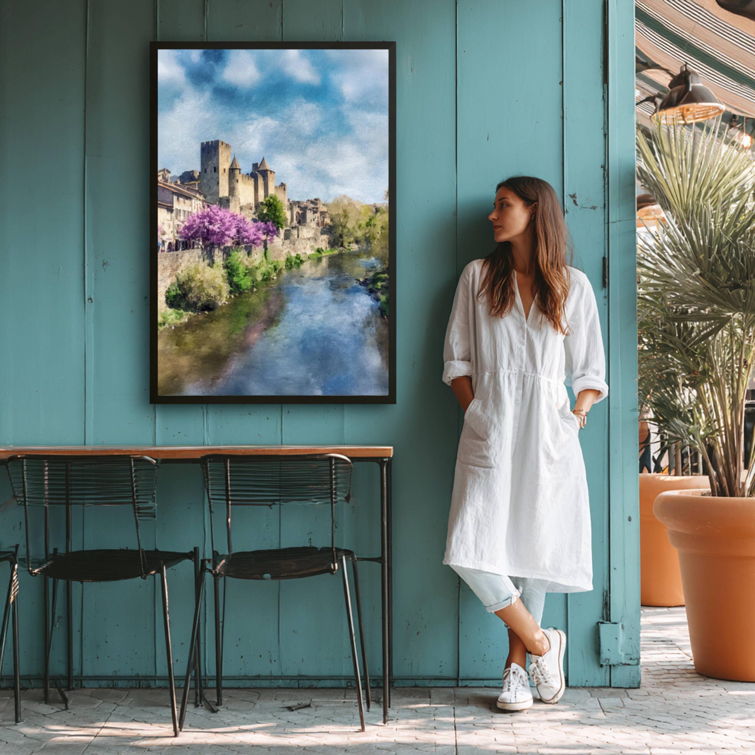 Carcassonne Castle France Watercolor Print: European Travel Art Poster - Image 9