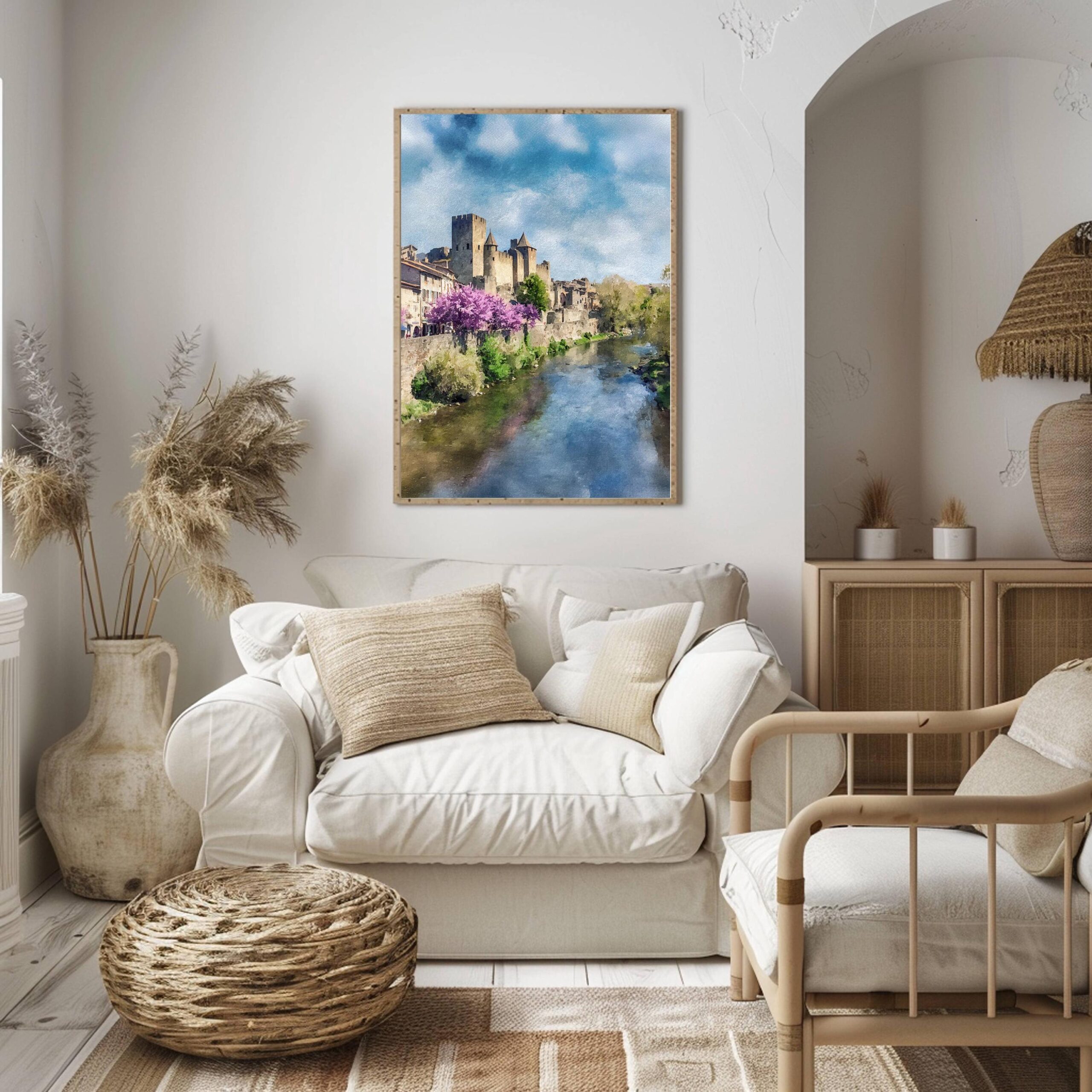 Carcassonne Castle France Watercolor Print: European Travel Art Poster - Image 5