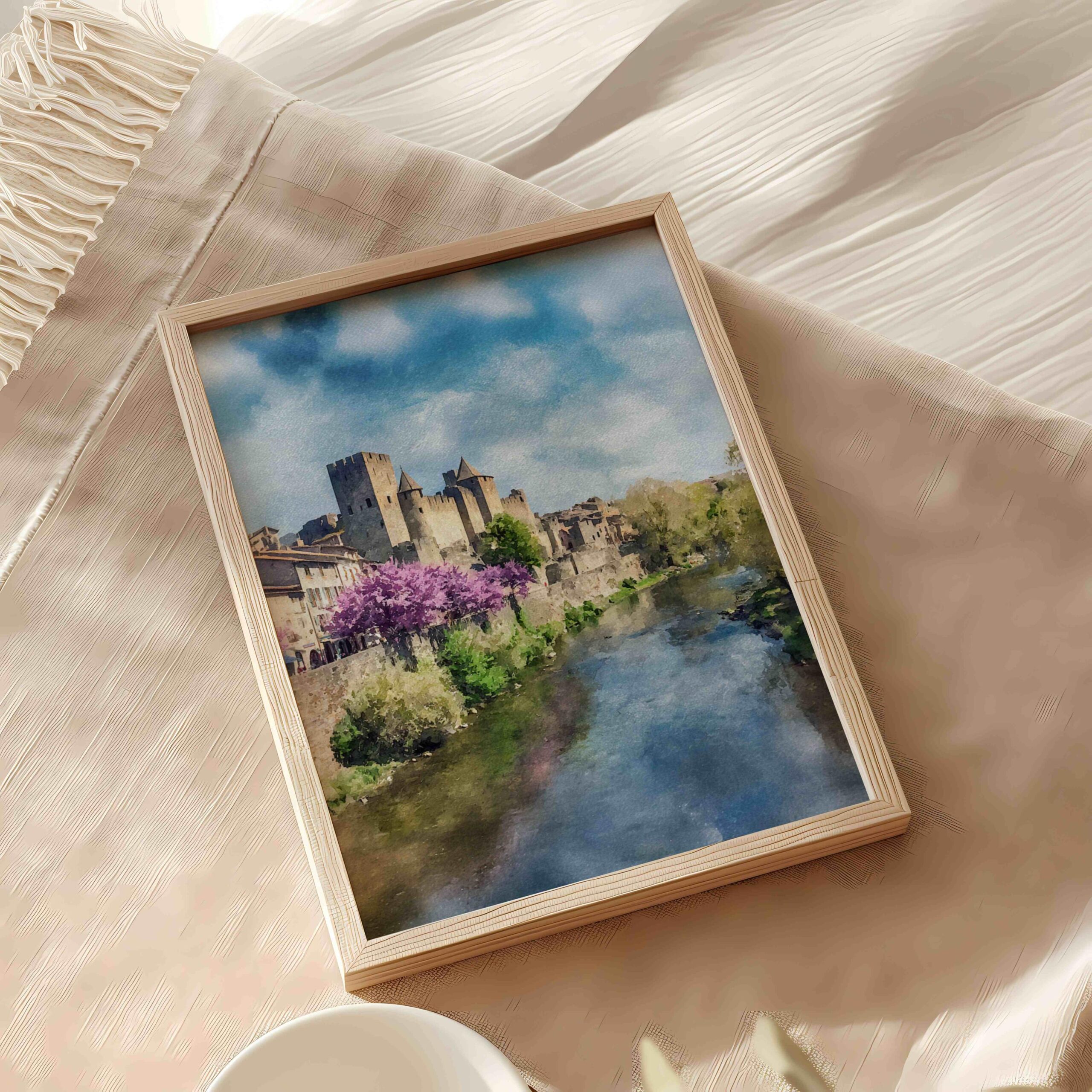 Carcassonne Castle France Watercolor Print: European Travel Art Poster - Image 6
