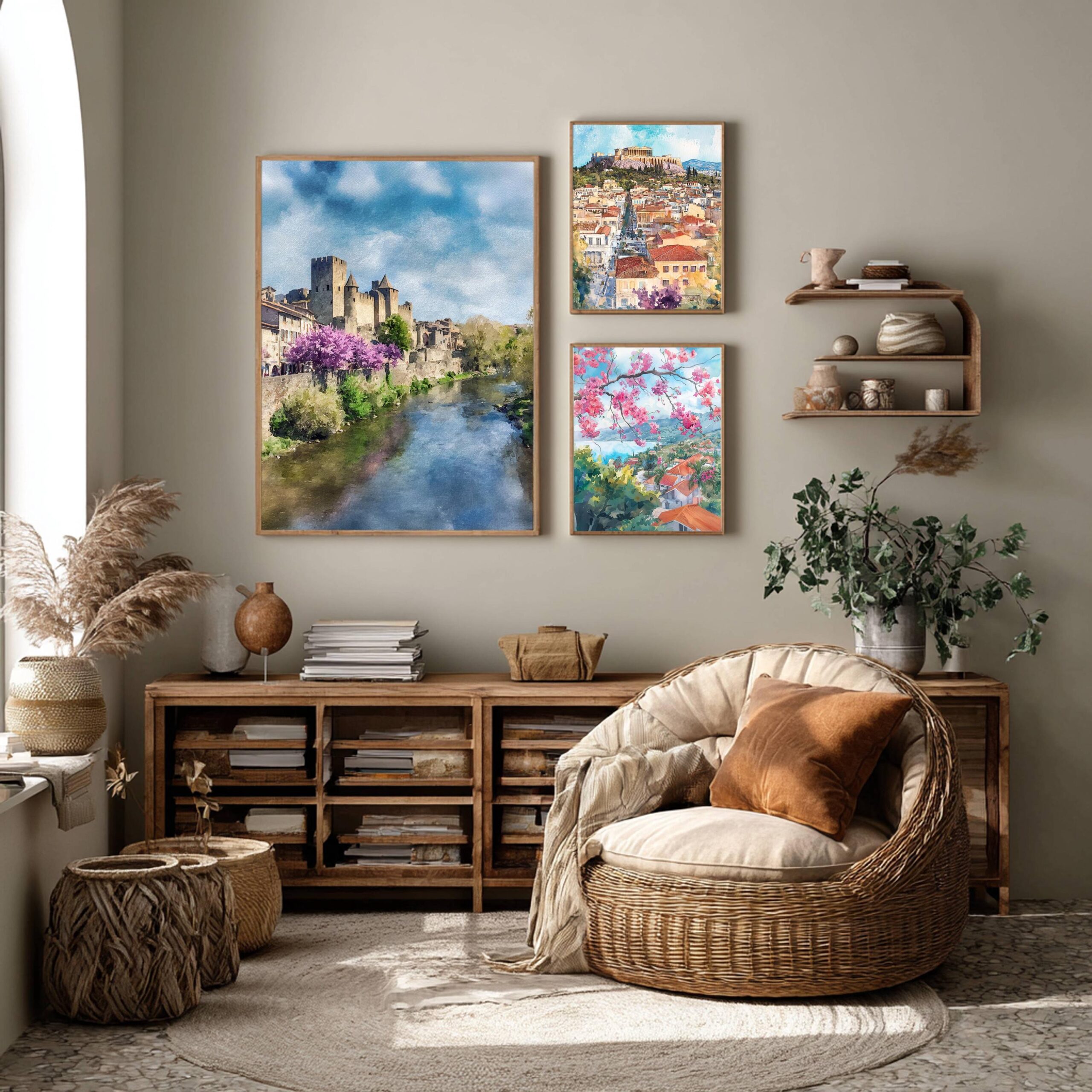 Carcassonne Castle France Watercolor Print: European Travel Art Poster - Image 2
