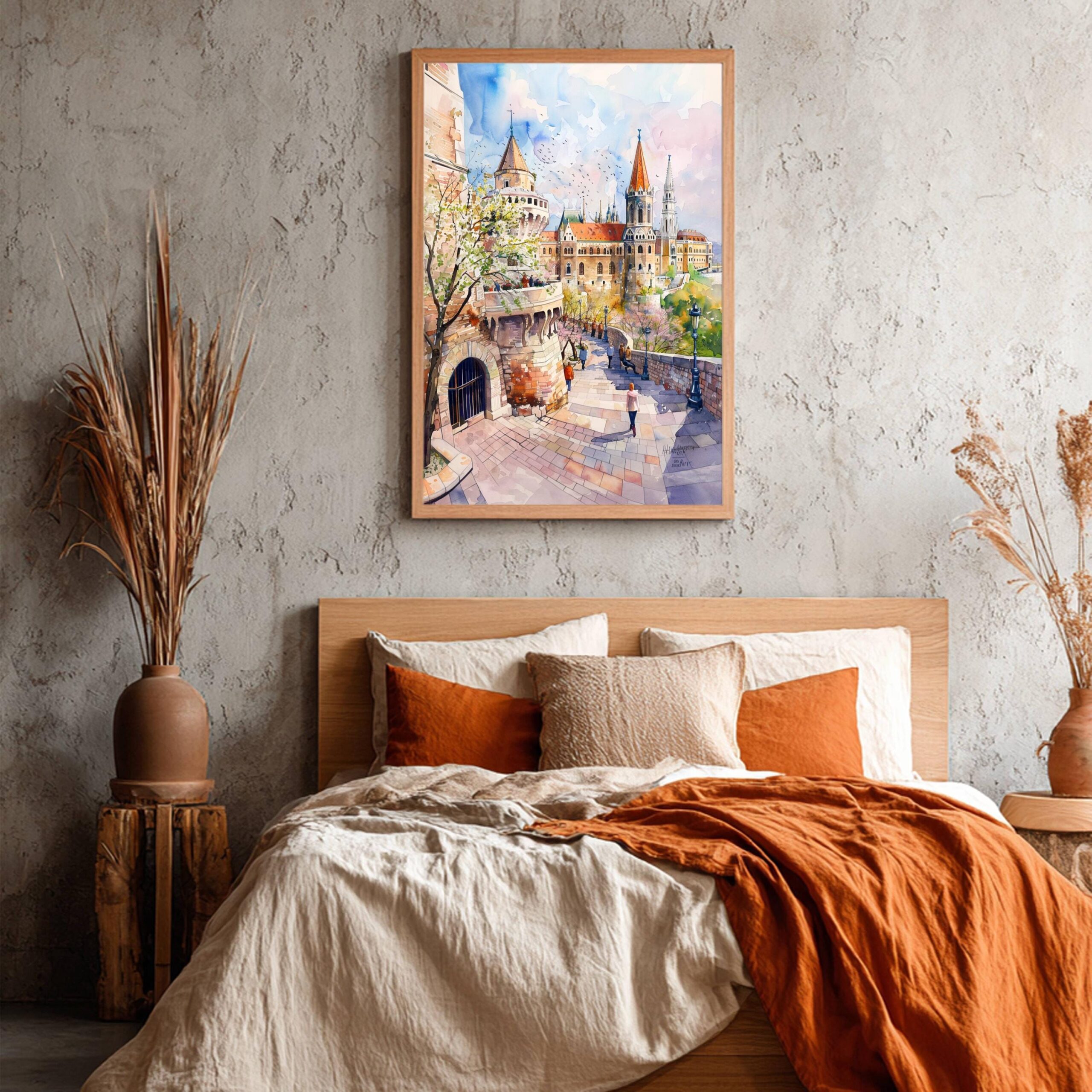 Fisherman's Bastion Budapest Hungary Europe Watercolor Print: Travel Art Poster - Image 4