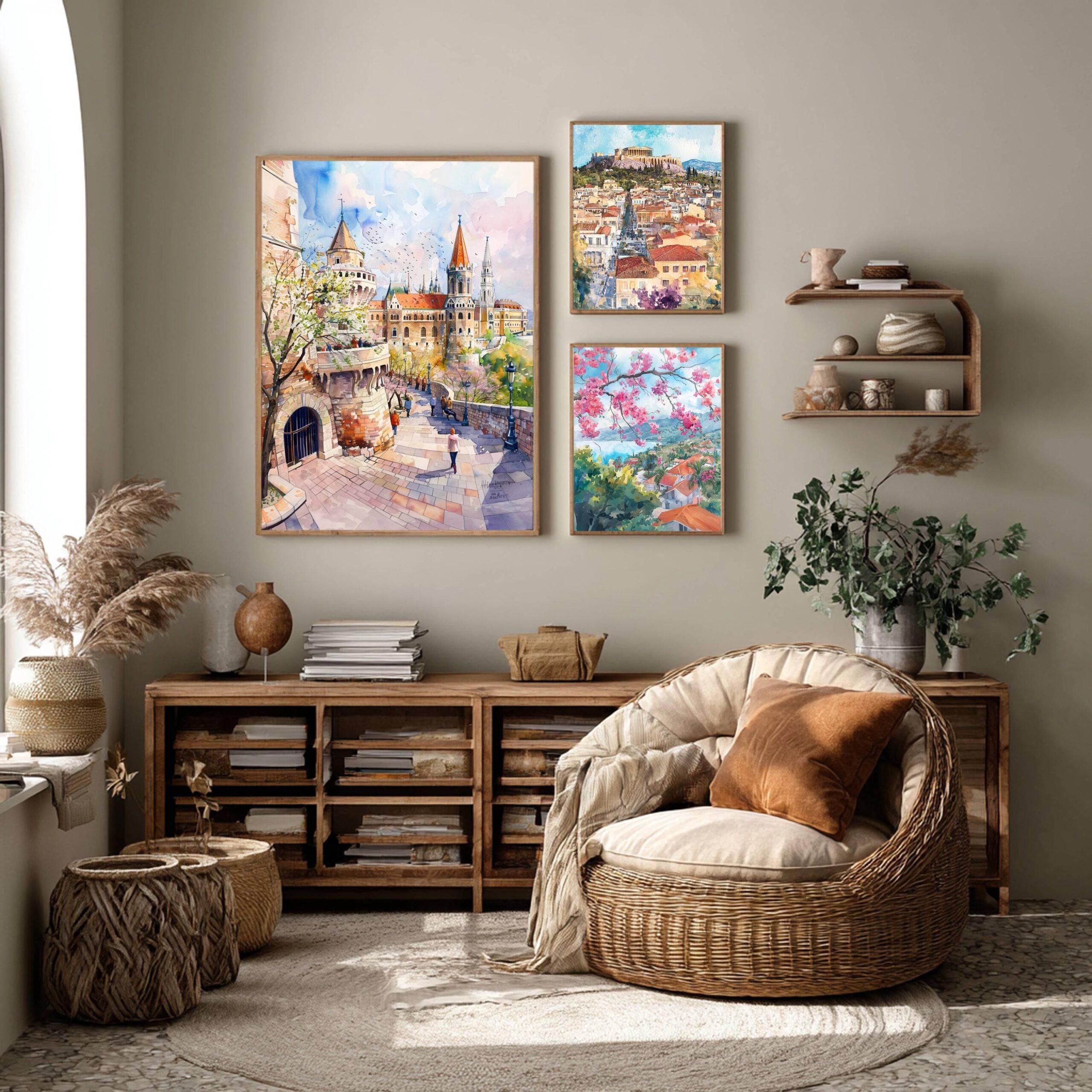 Fisherman's Bastion Budapest Hungary Europe Watercolor Print: Travel Art Poster - Image 2