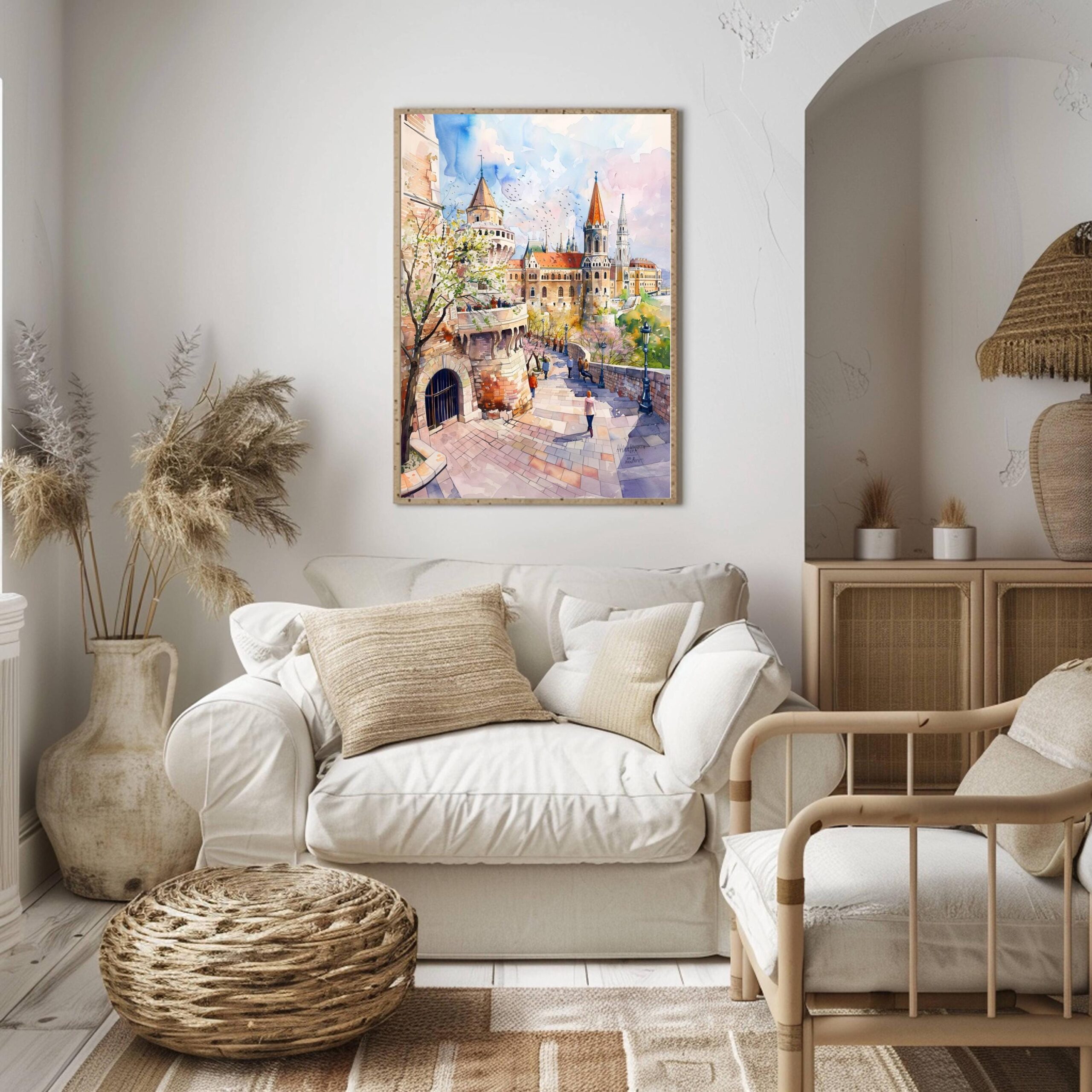 Fisherman's Bastion Budapest Hungary Europe Watercolor Print: Travel Art Poster - Image 5