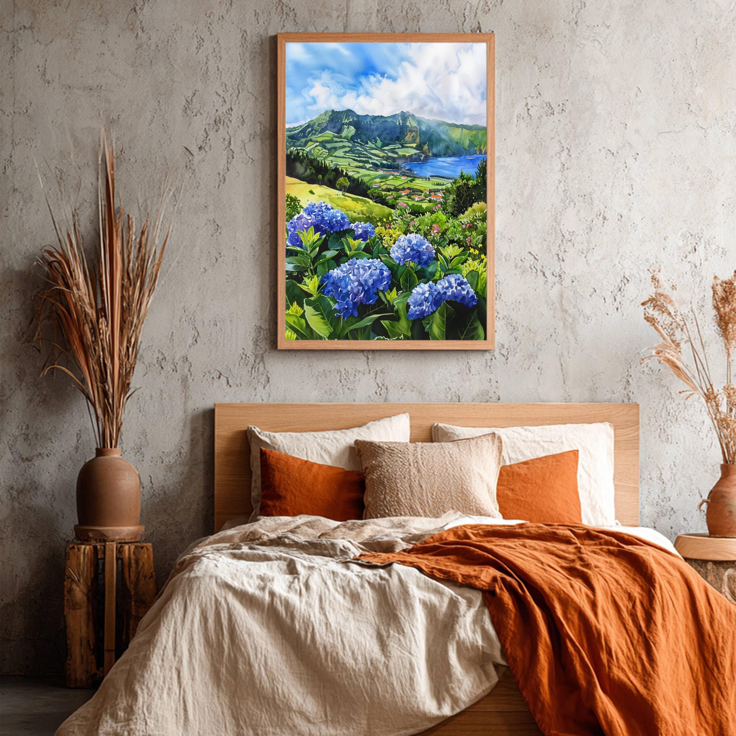 Azores Portugal Europe Watercolor Print: Vacation Travel Art Poster - Image 4
