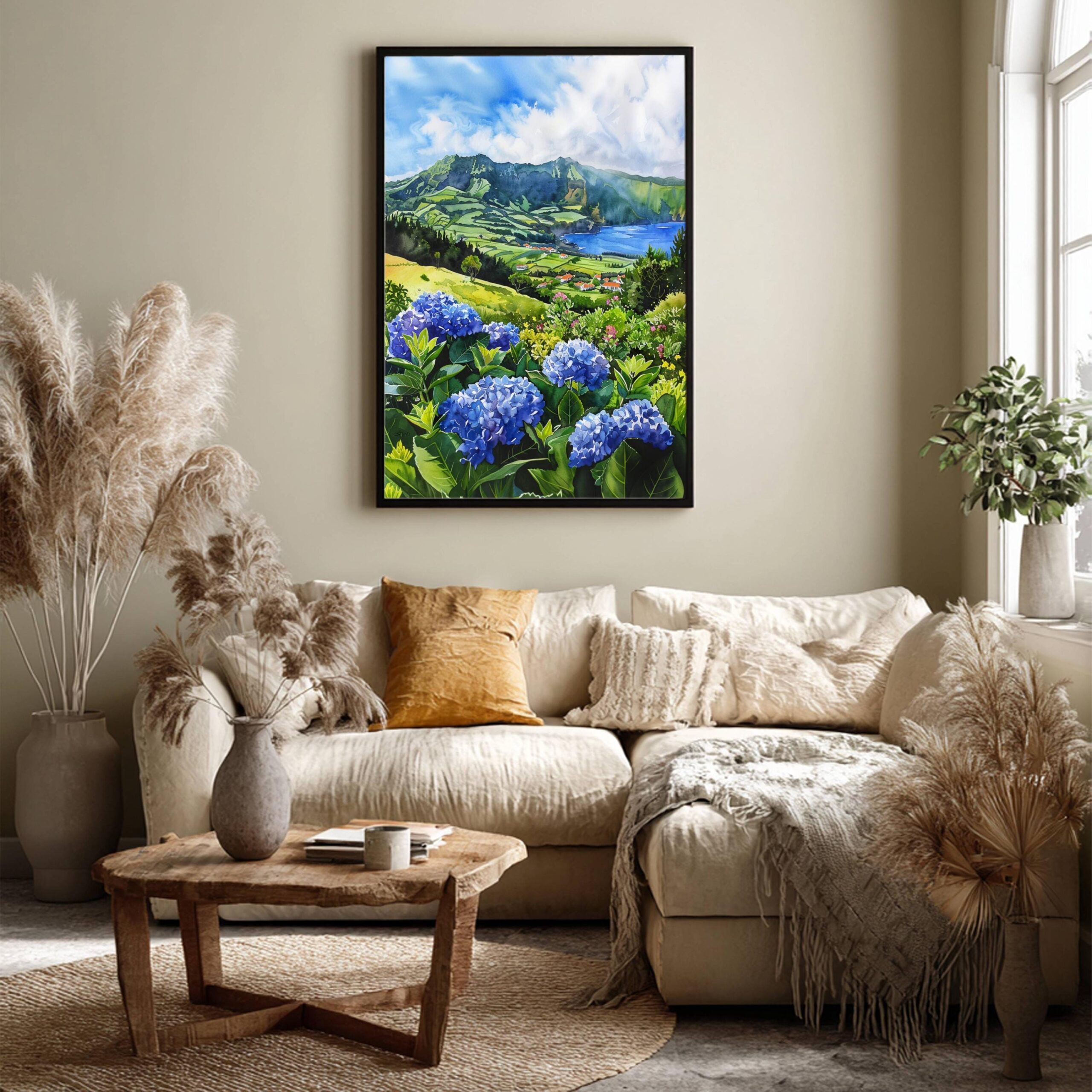 Azores Portugal Europe Watercolor Print: Vacation Travel Art Poster - Image 3