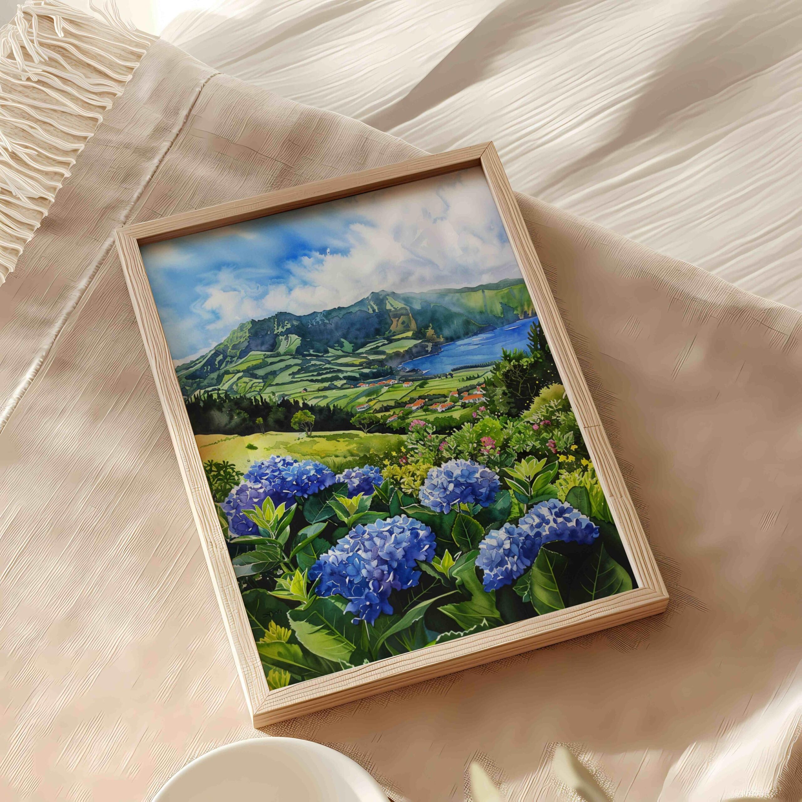 Azores Portugal Europe Watercolor Print: Vacation Travel Art Poster - Image 6