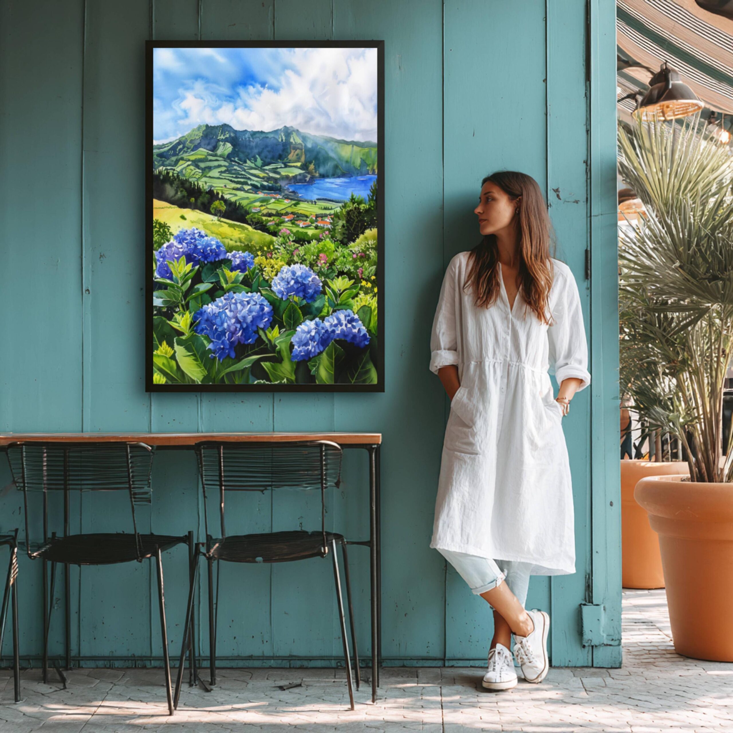Azores Portugal Europe Watercolor Print: Vacation Travel Art Poster - Image 8