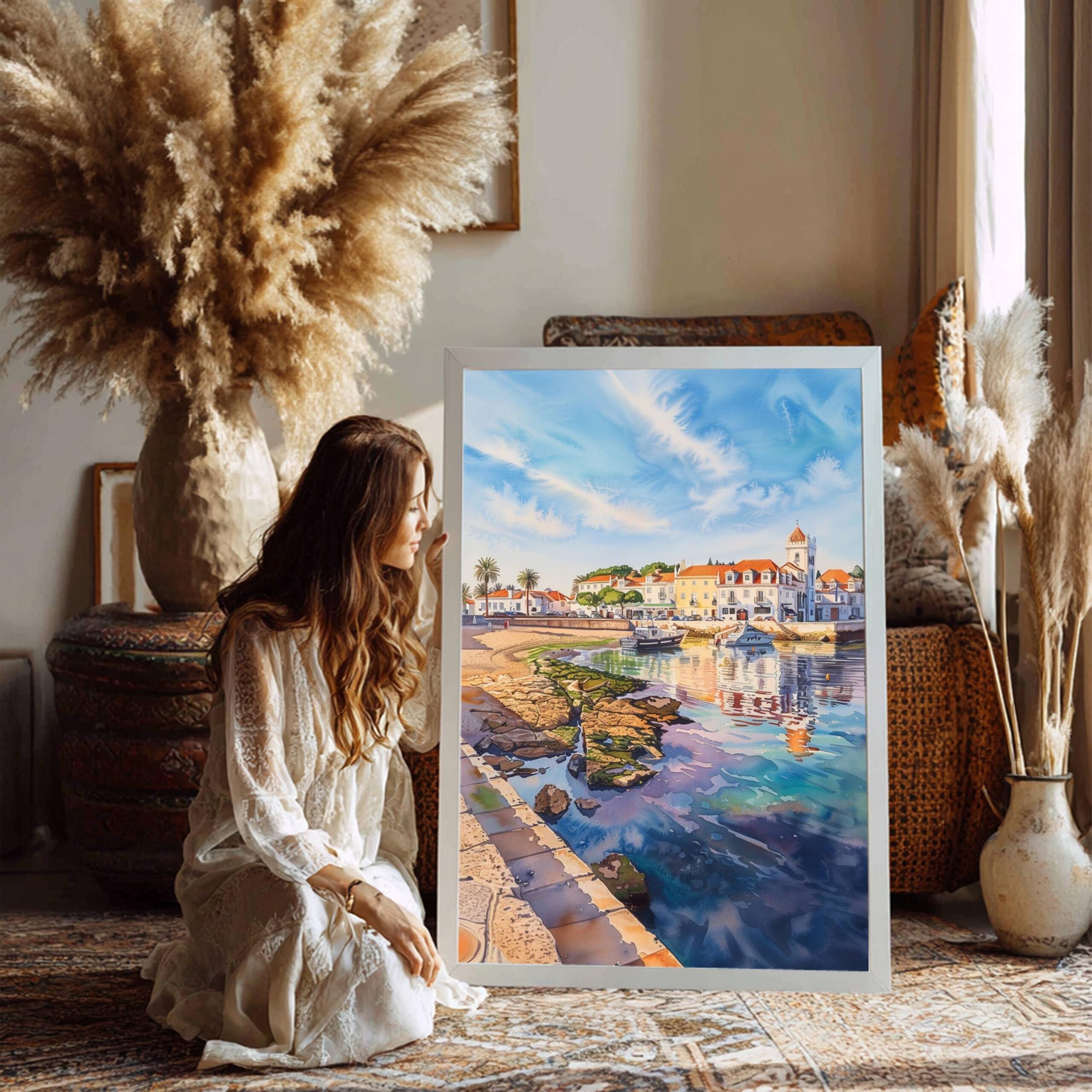 Cascais Portugal Europe Watercolor Print: Vacation Travel Art Poster - Image 7