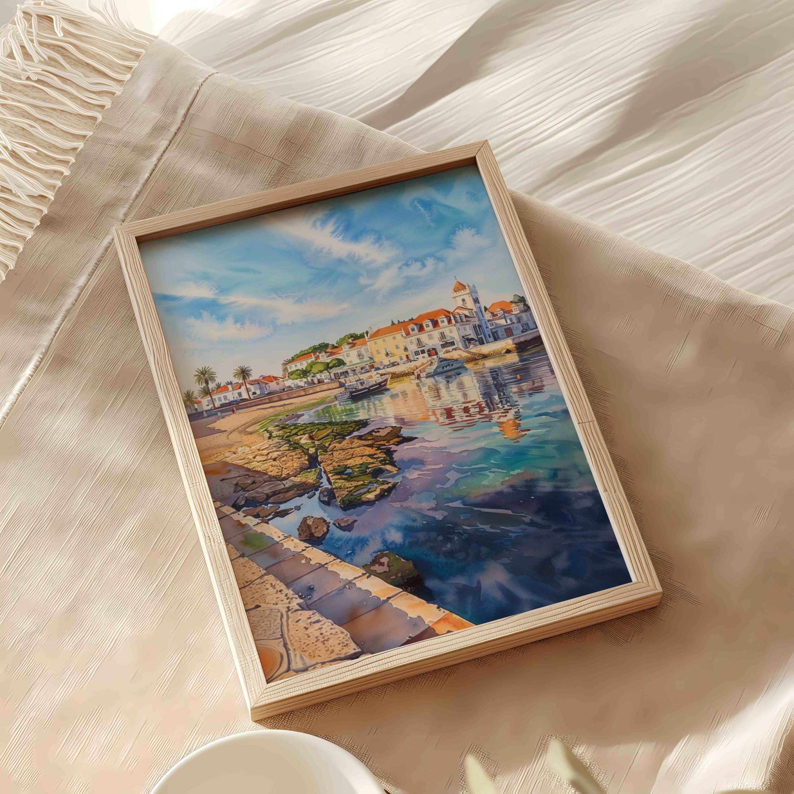 Cascais Portugal Europe Watercolor Print: Vacation Travel Art Poster - Image 6
