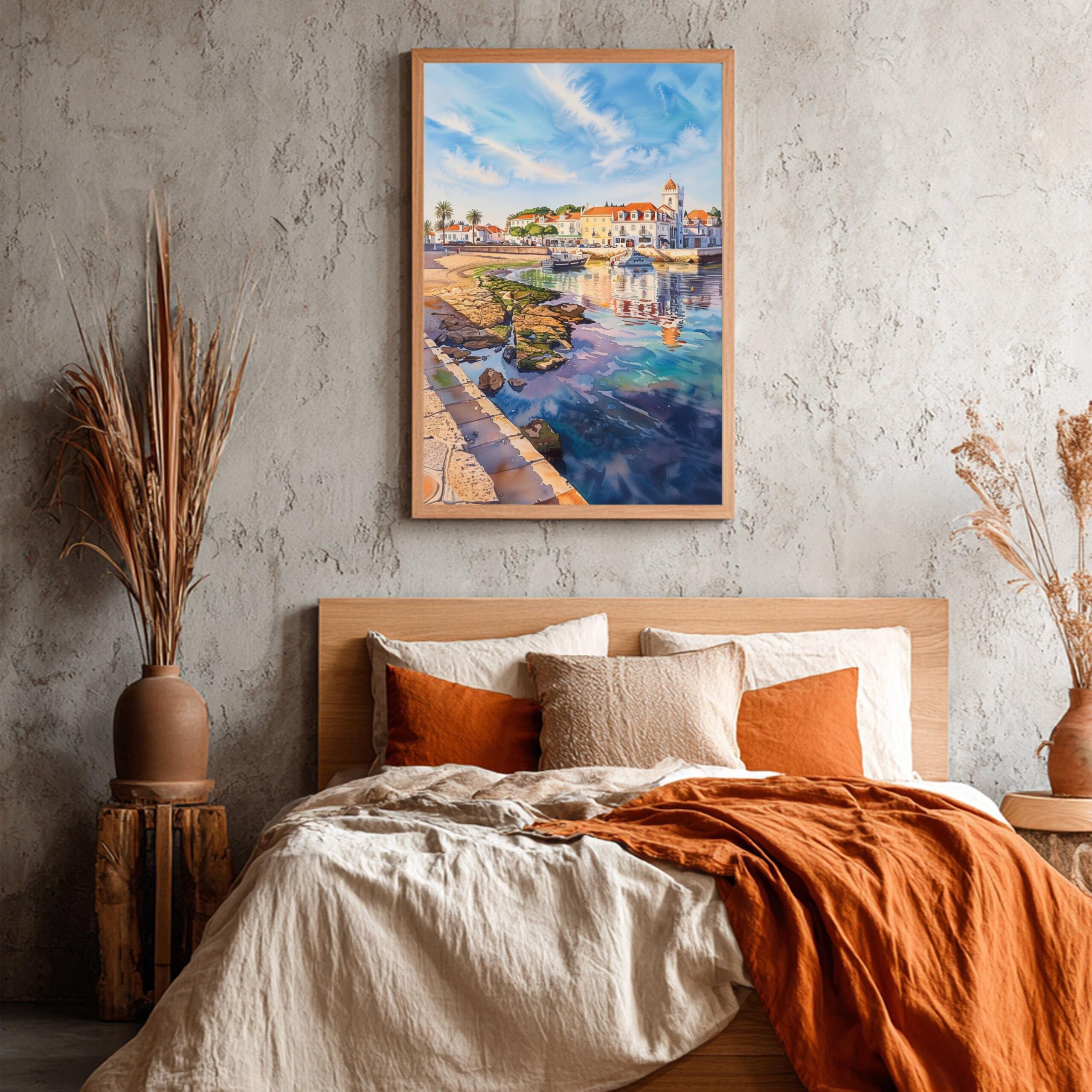 Cascais Portugal Europe Watercolor Print: Vacation Travel Art Poster - Image 4