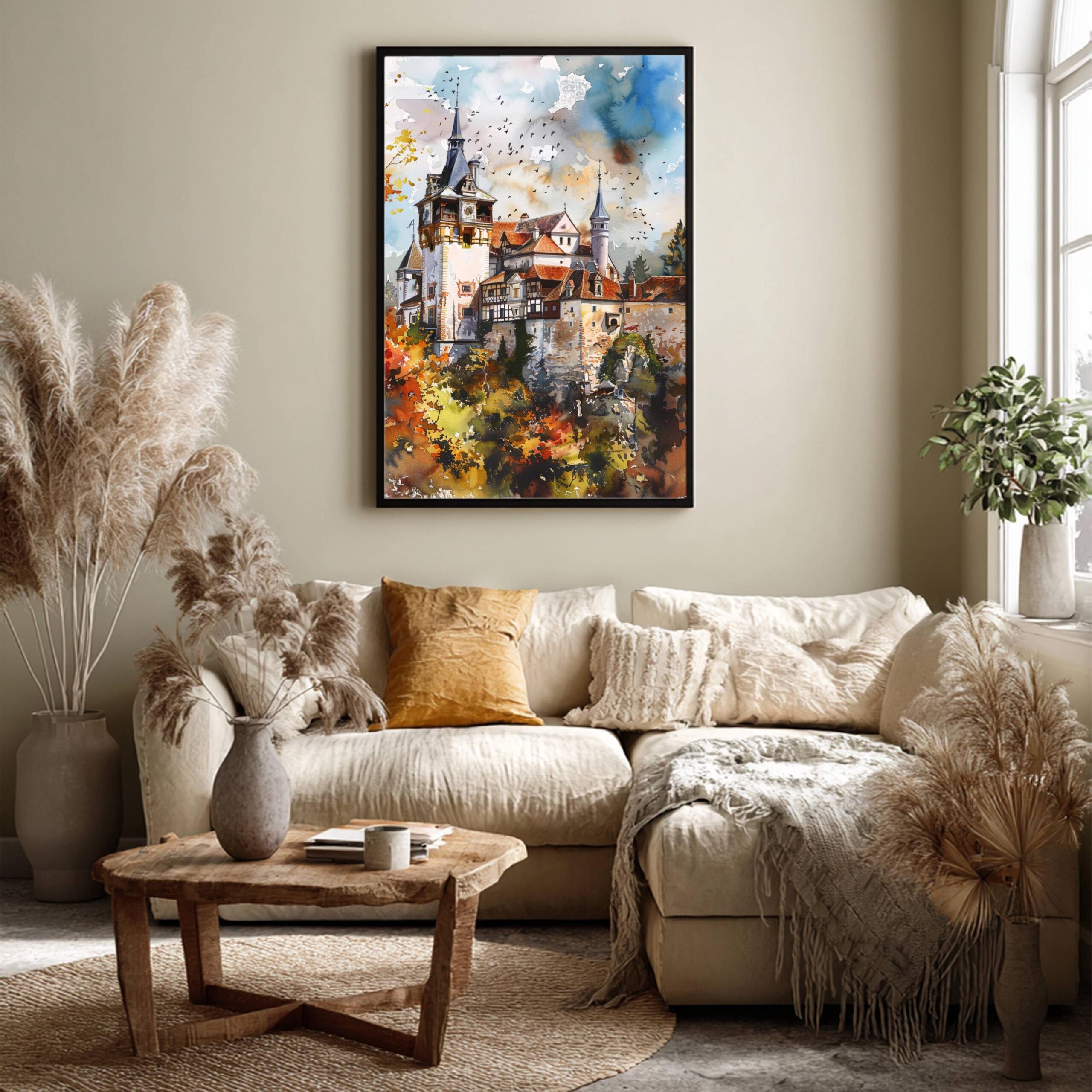 Bran (Dracula's) Castle Romania Watercolor Art Print: Europe Travel Art Poster - Image 3