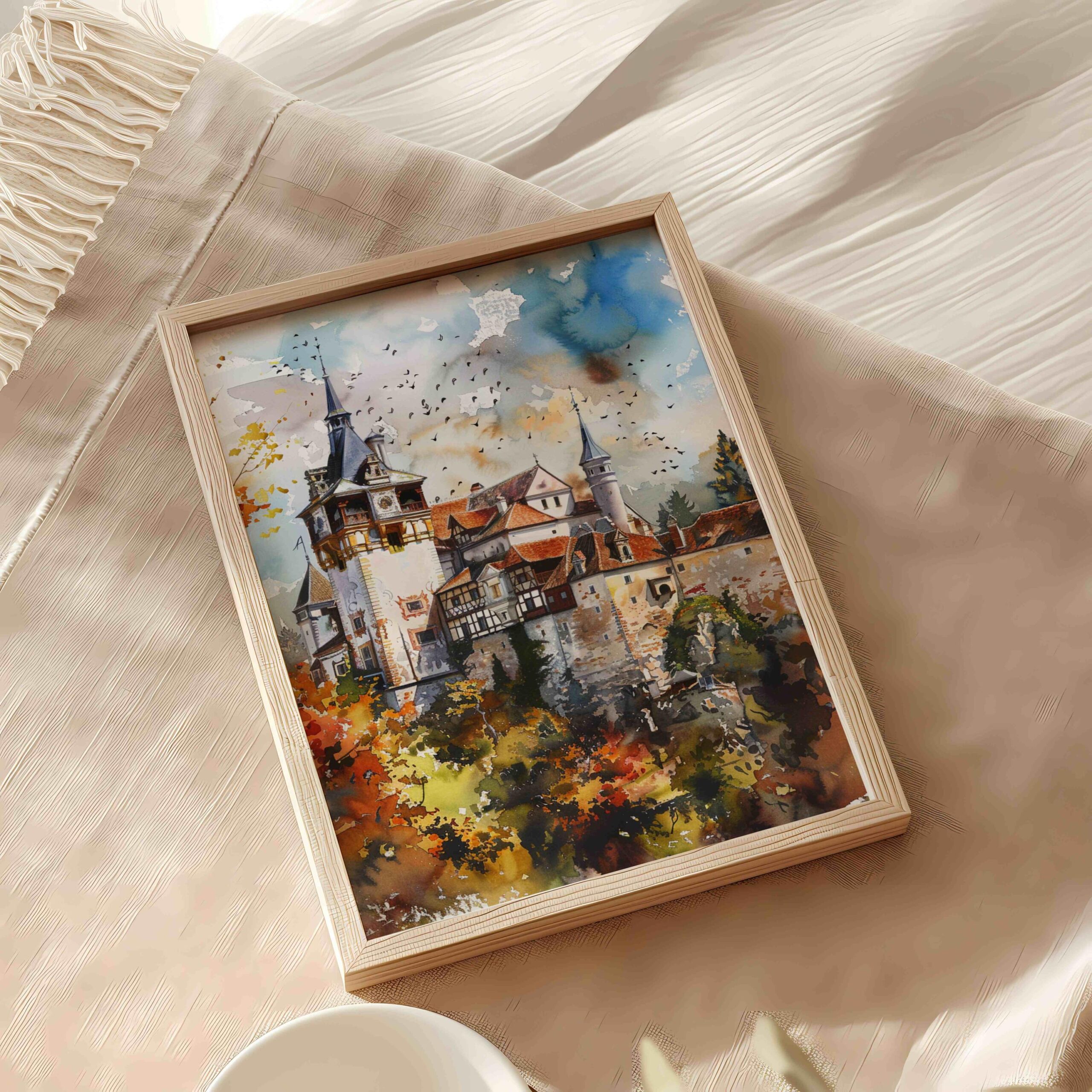 Bran (Dracula's) Castle Romania Watercolor Art Print: Europe Travel Art Poster - Image 5