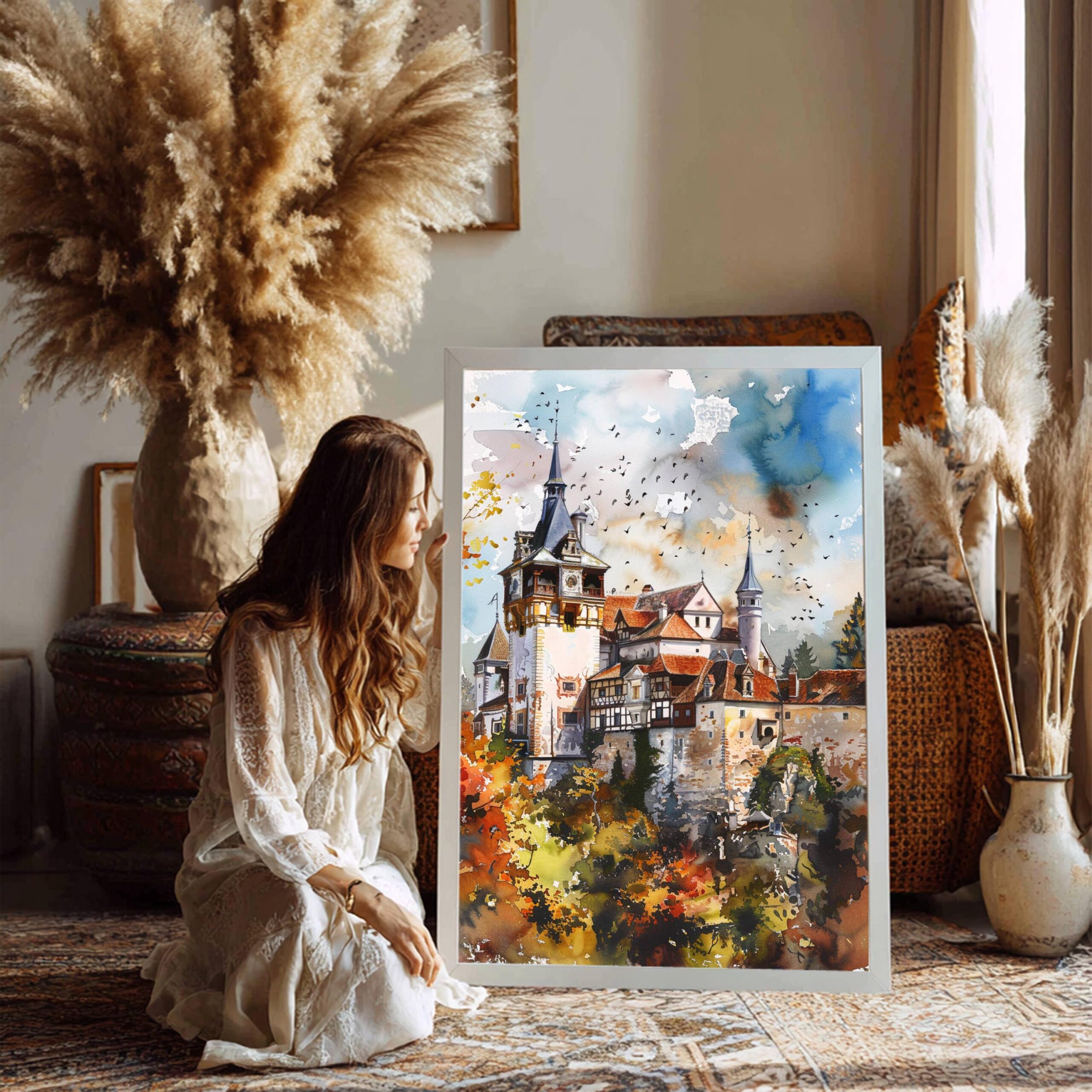 Bran (Dracula's) Castle Romania Watercolor Art Print: Europe Travel Art Poster - Image 6