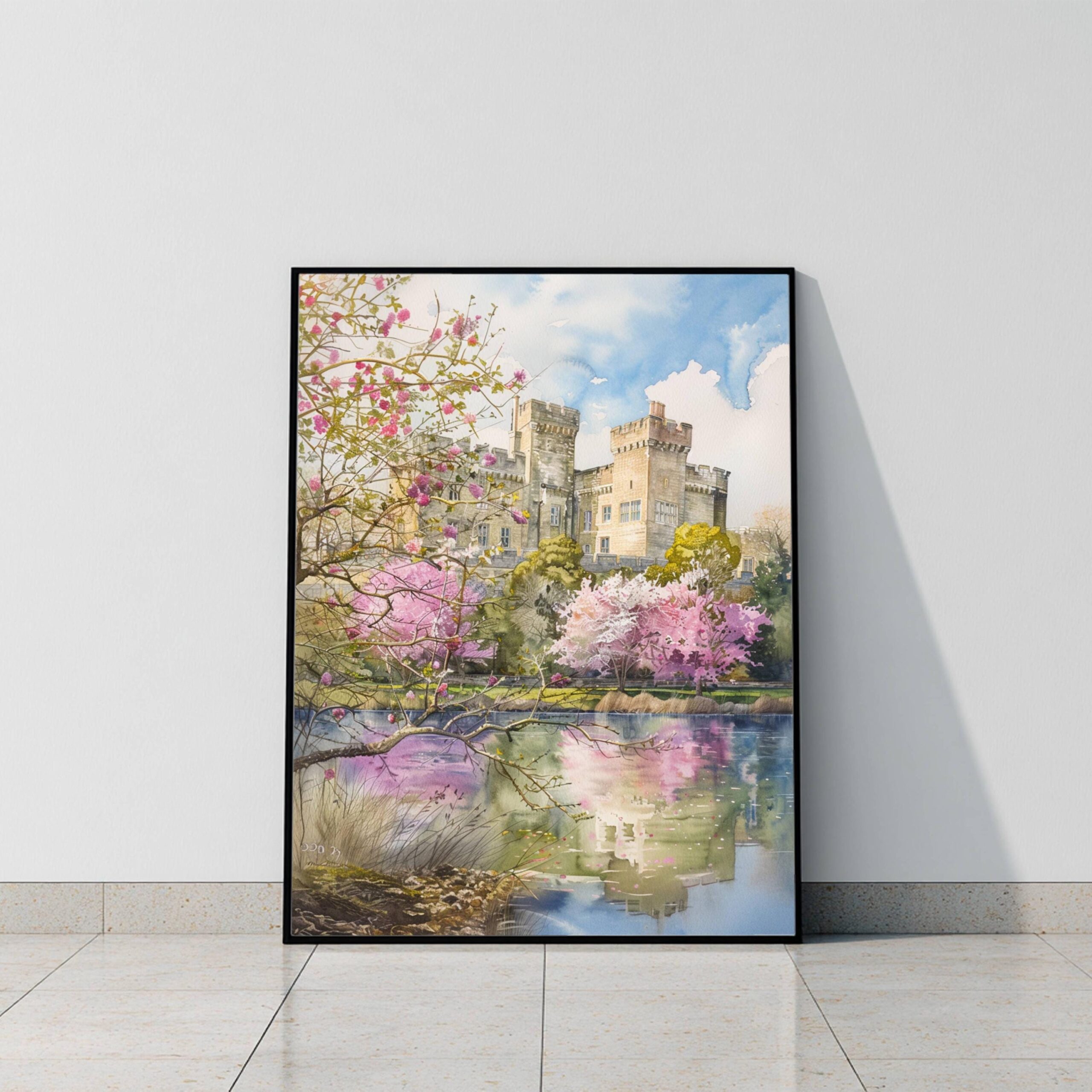 Leeds Castle Kent England Watercolor Print: United Kingdom Travel Art Poster - Image 10