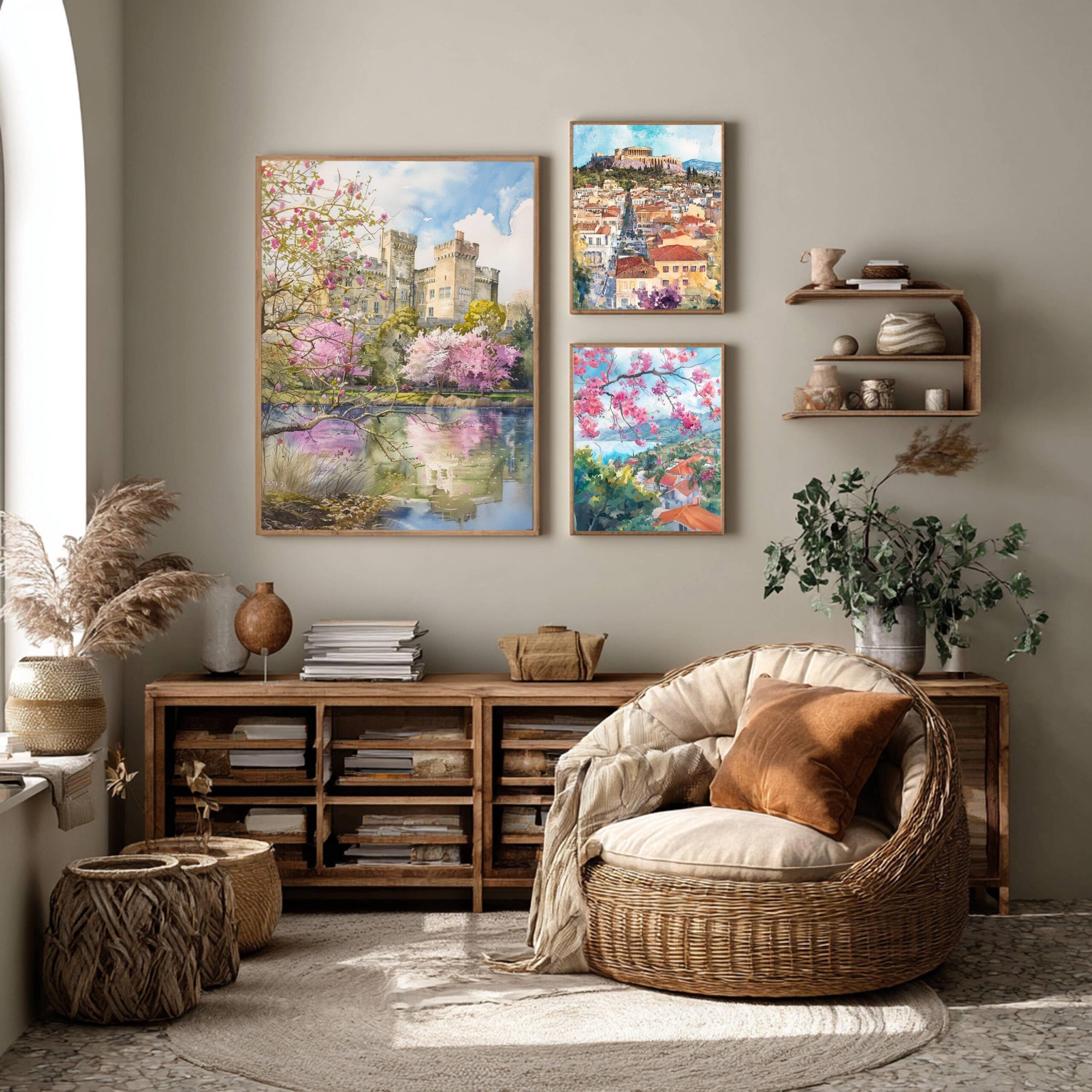 Leeds Castle Kent England Watercolor Print: United Kingdom Travel Art Poster - Image 2
