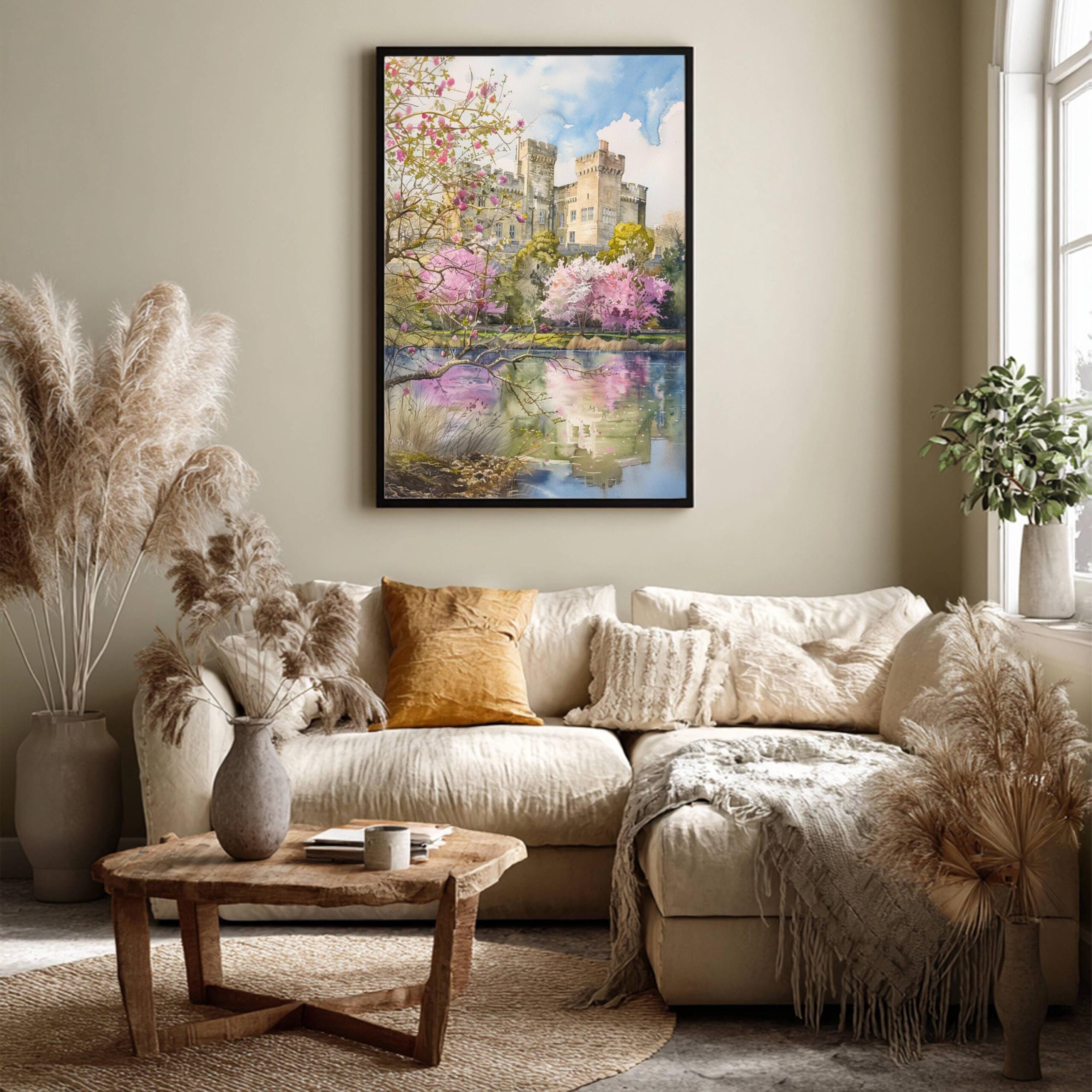 Leeds Castle Kent England Watercolor Print: United Kingdom Travel Art Poster - Image 3