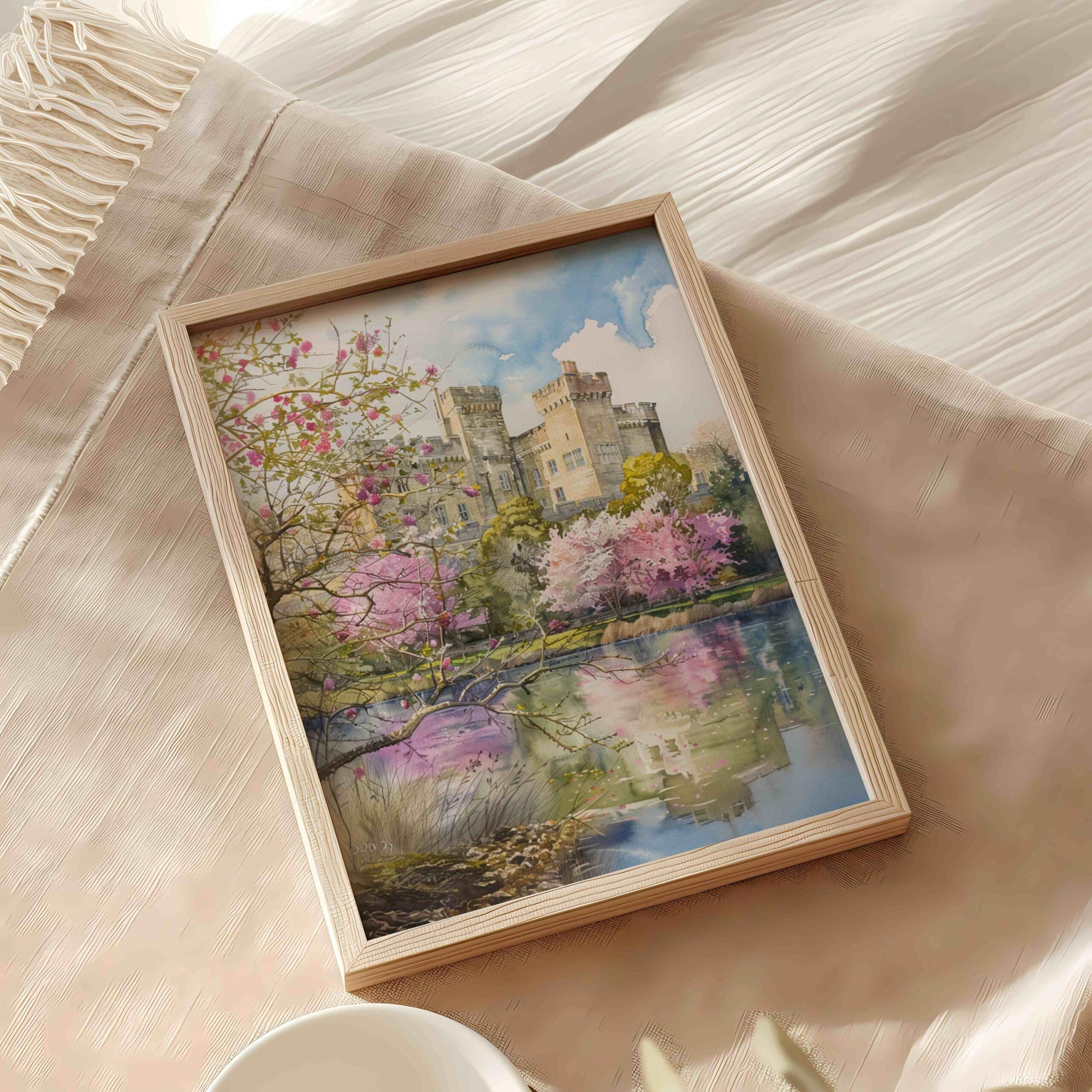 Leeds Castle Kent England Watercolor Print: United Kingdom Travel Art Poster - Image 6