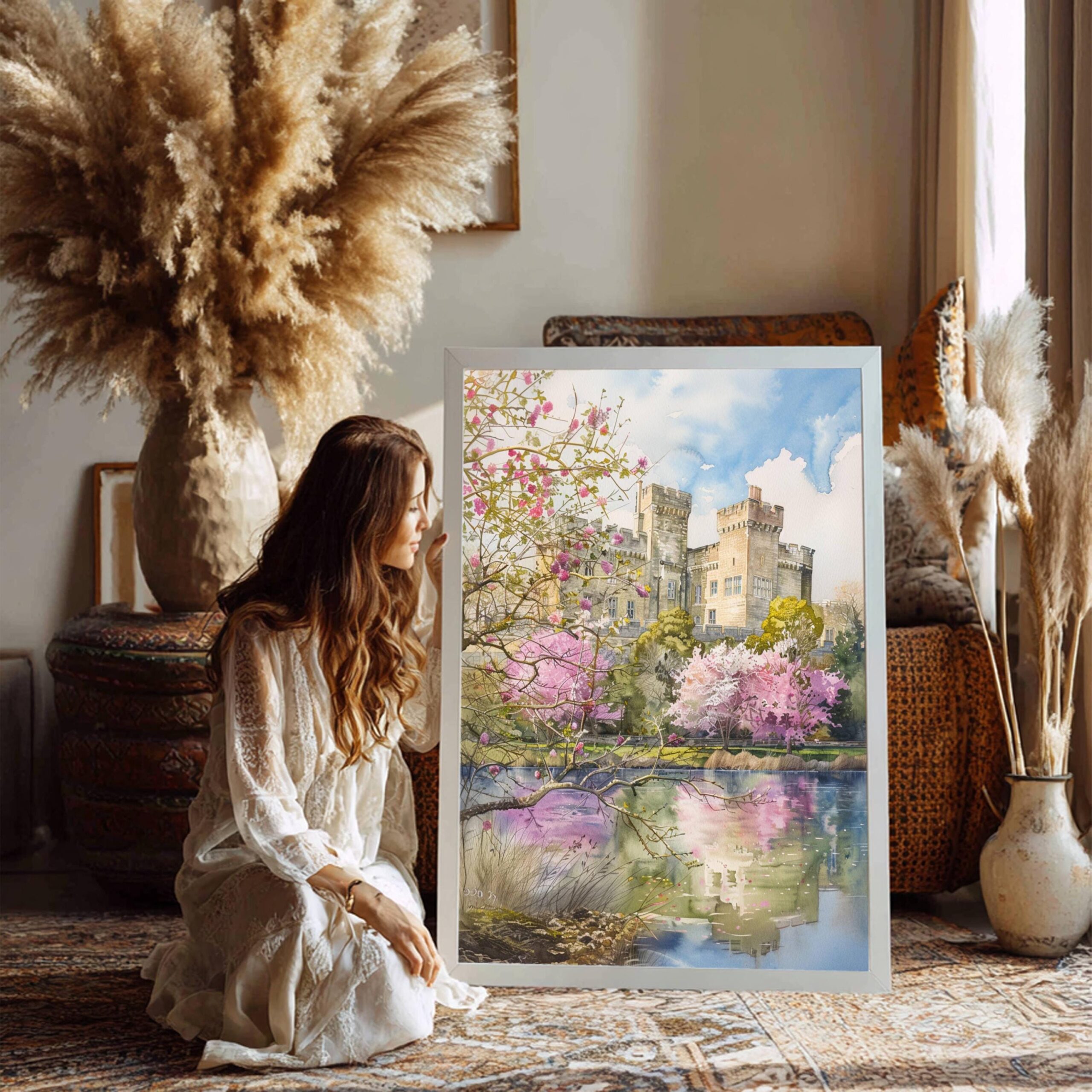 Leeds Castle Kent England Watercolor Print: United Kingdom Travel Art Poster - Image 7