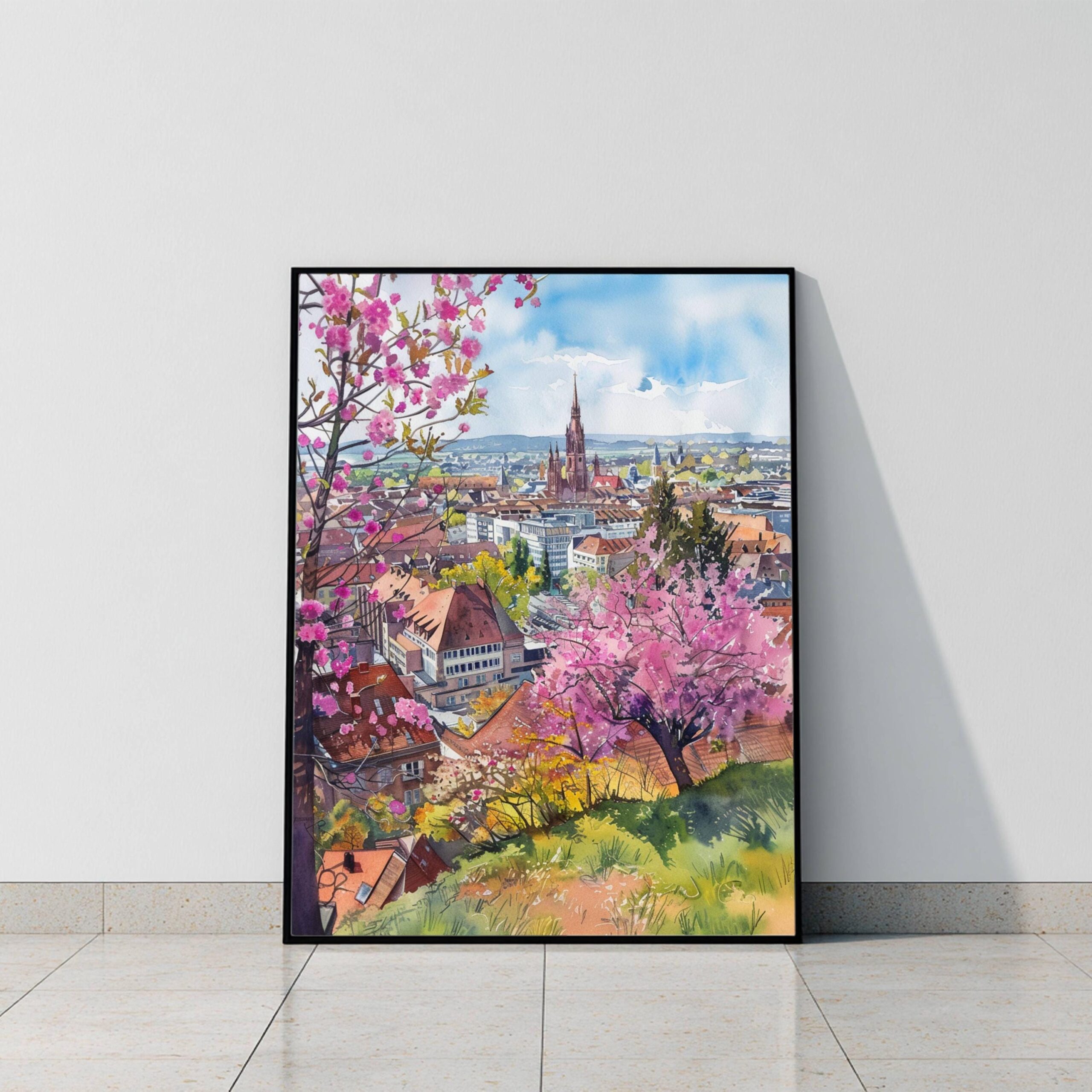 Stuttgart Germany Watercolor Print: European Art Travel Poster - Image 10
