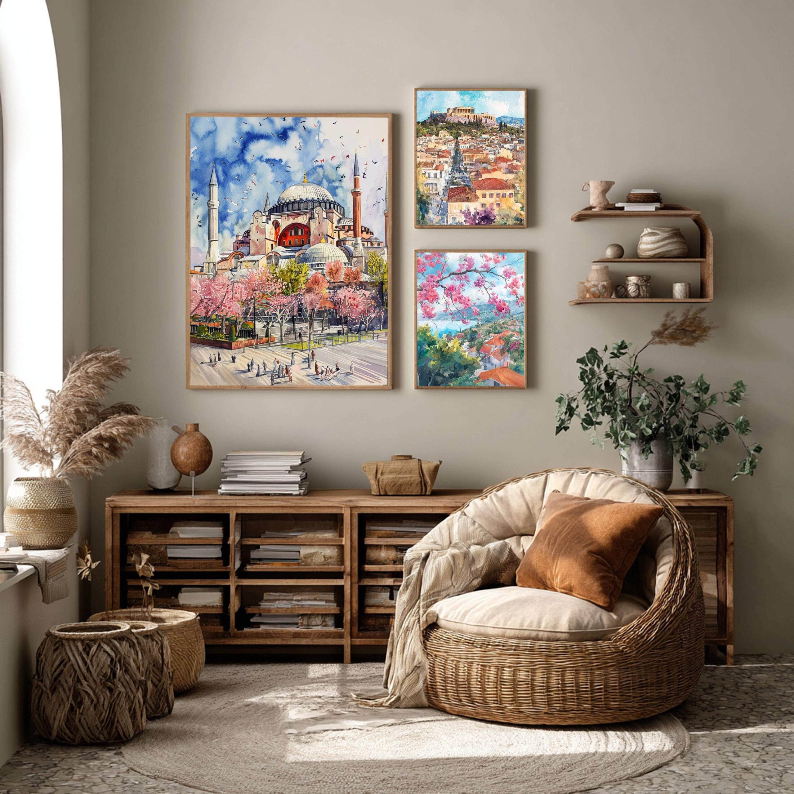 Hagia Sophia Istanbul Turkey Watercolor Print: Europe Travel Art Poster - Image 2