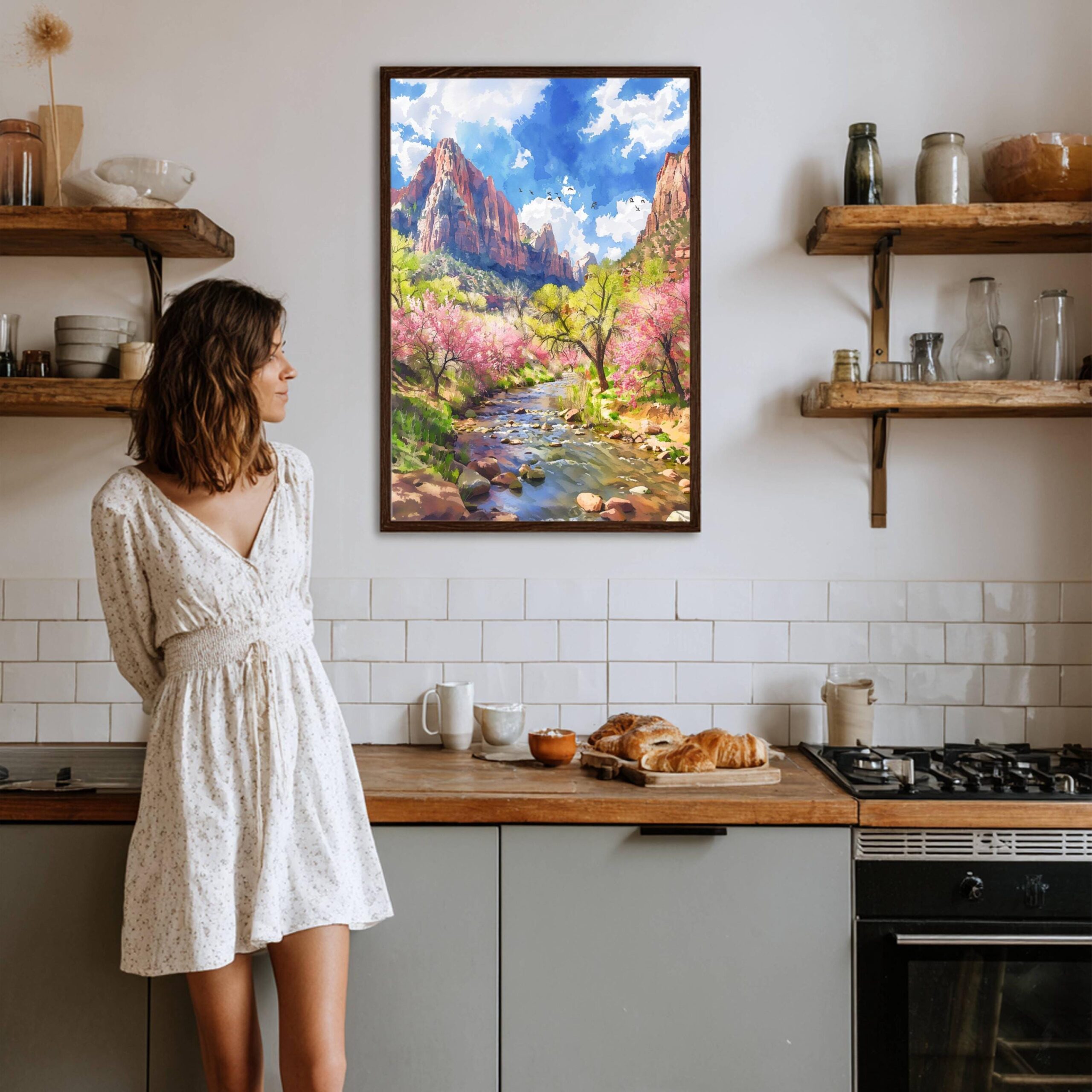 Zion National Park Utah United States of America Watercolor Print: Travel Art Poster - Image 8
