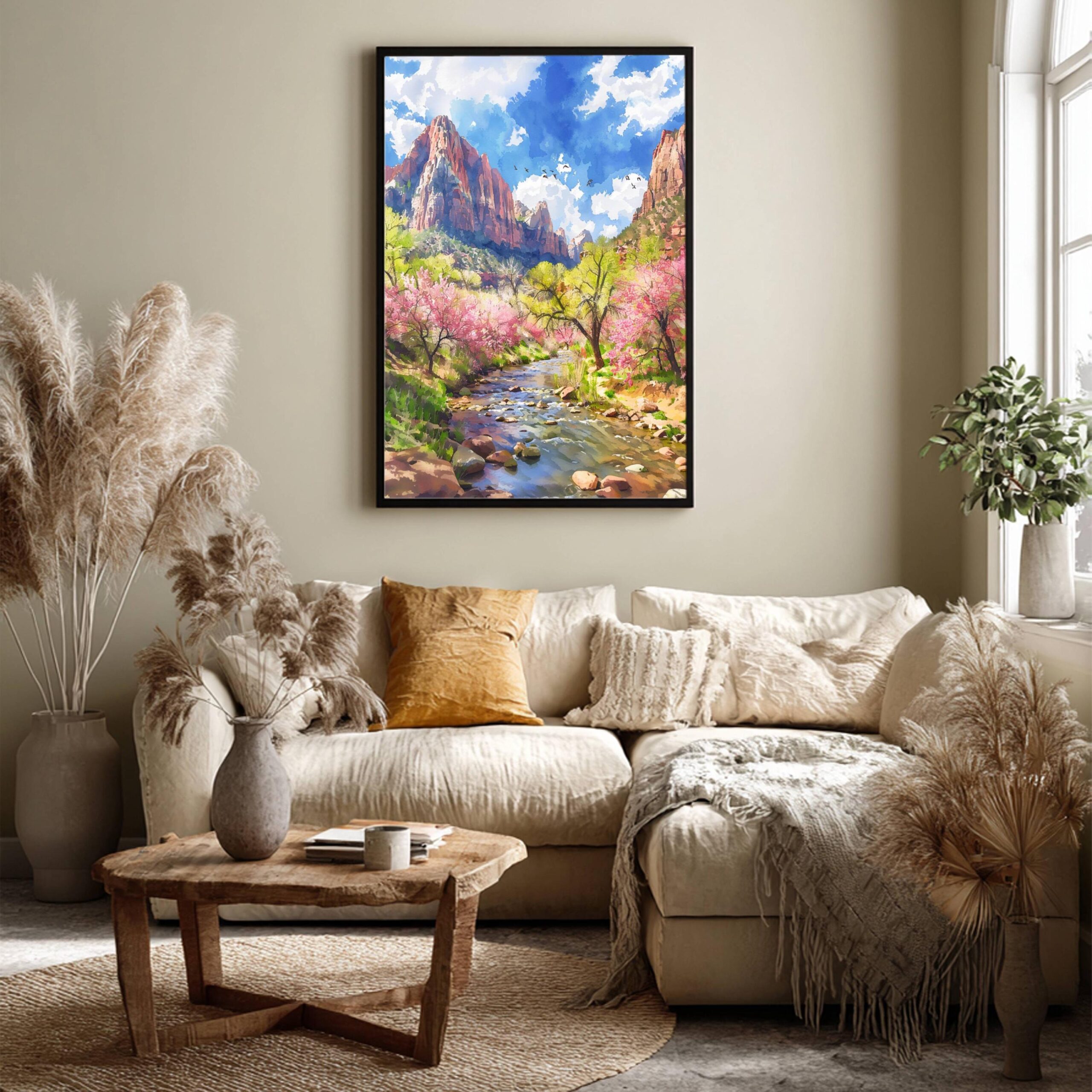 Zion National Park Utah United States of America Watercolor Print: Travel Art Poster - Image 3
