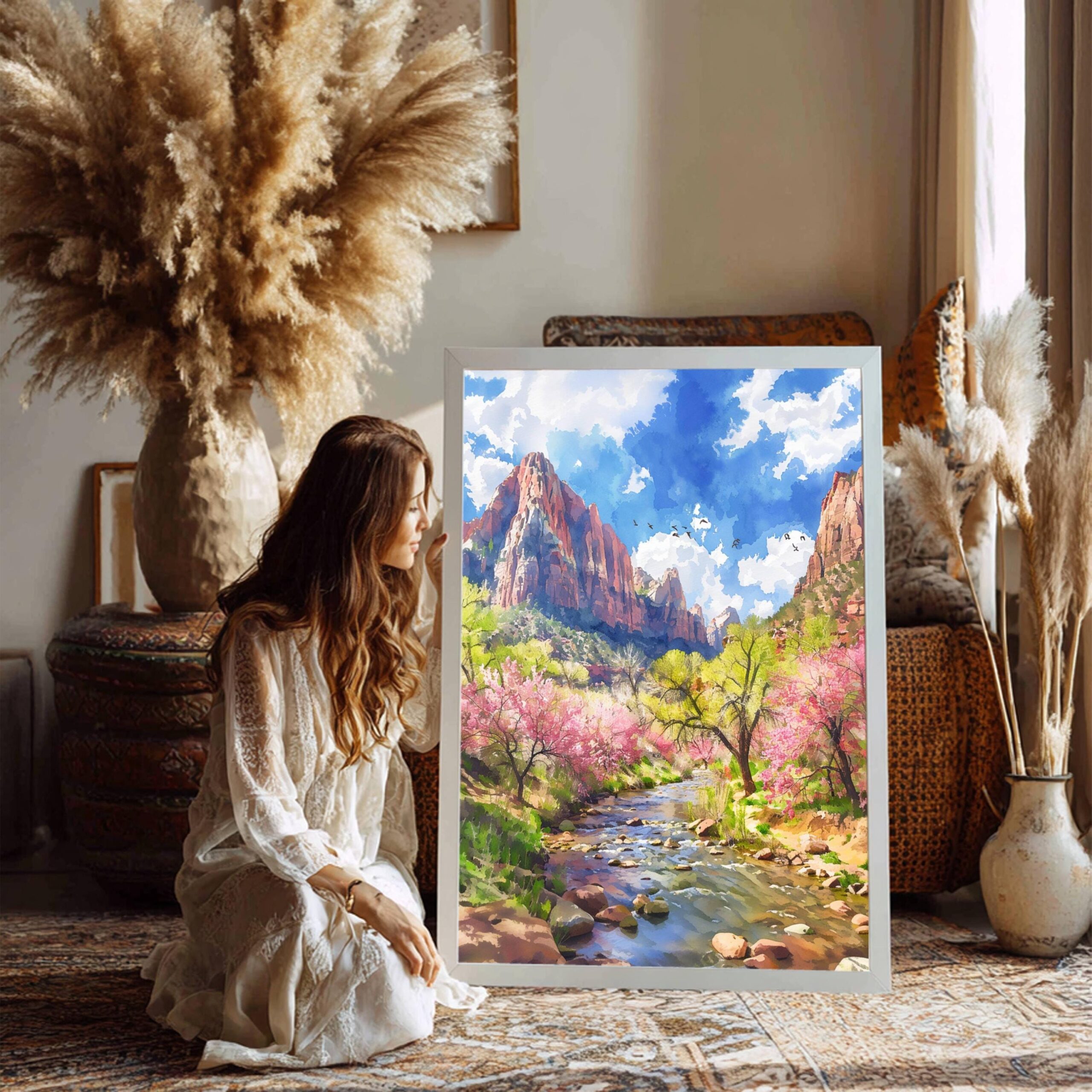Zion National Park Utah United States of America Watercolor Print: Travel Art Poster - Image 7