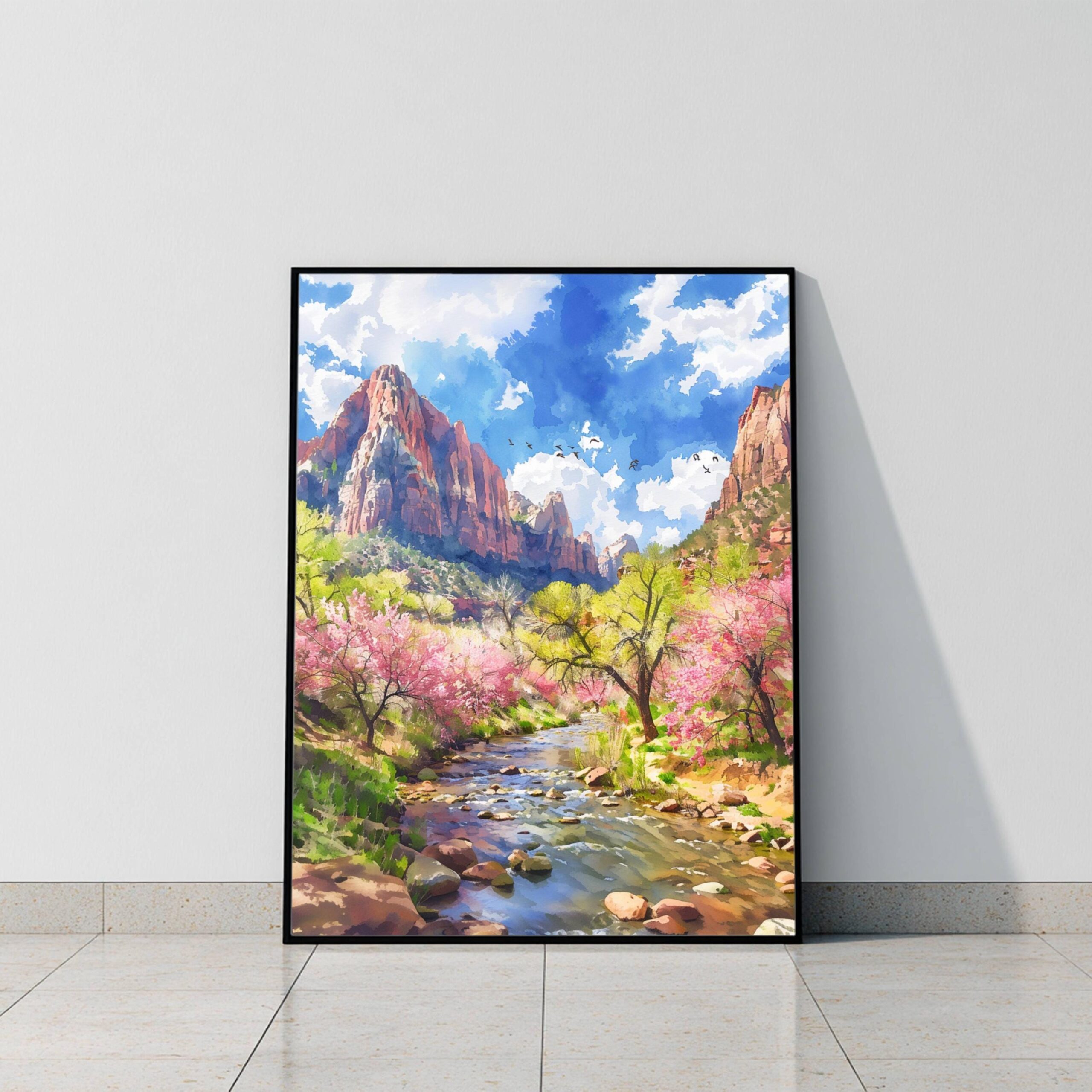 Zion National Park Utah United States of America Watercolor Print: Travel Art Poster - Image 10