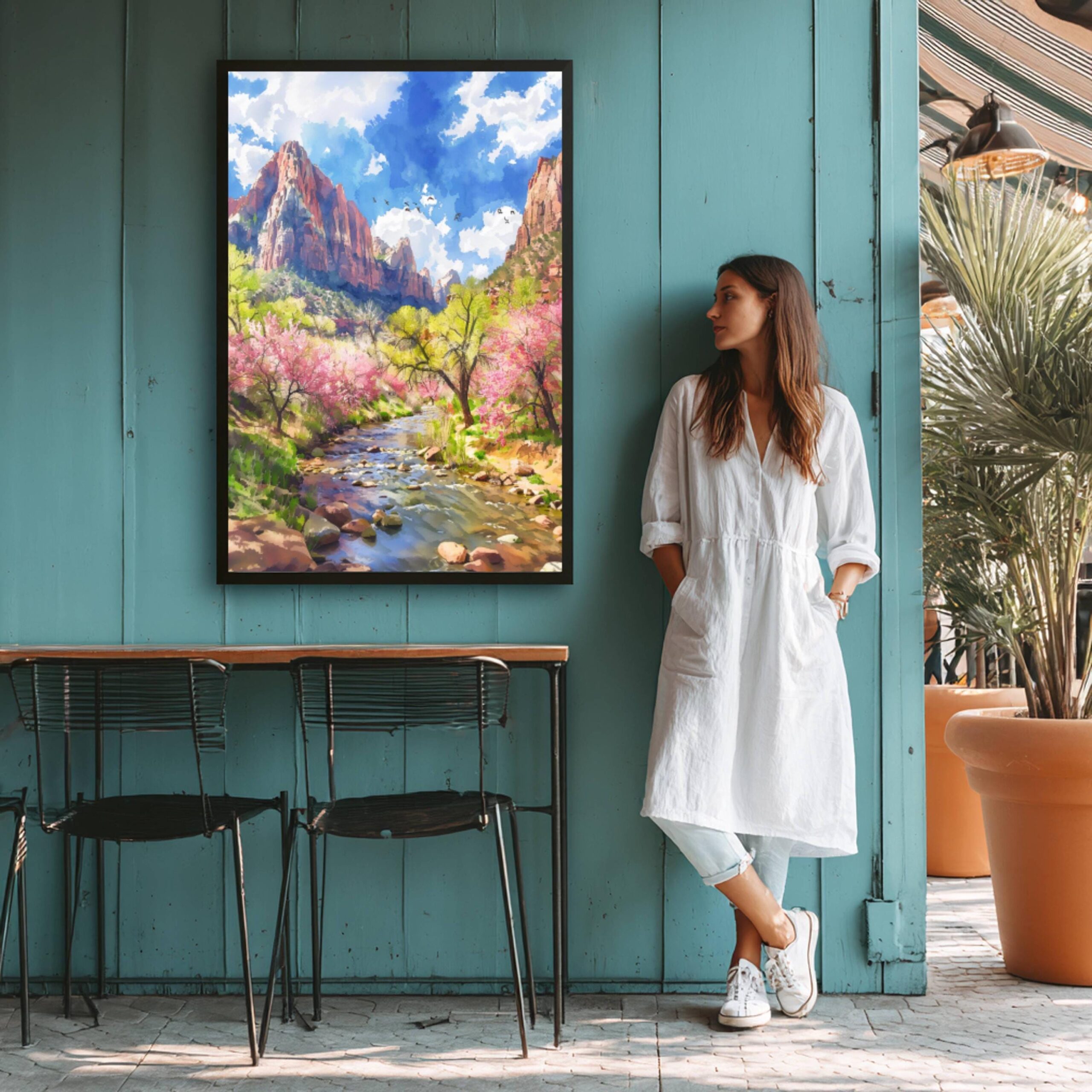 Zion National Park Utah United States of America Watercolor Print: Travel Art Poster - Image 9