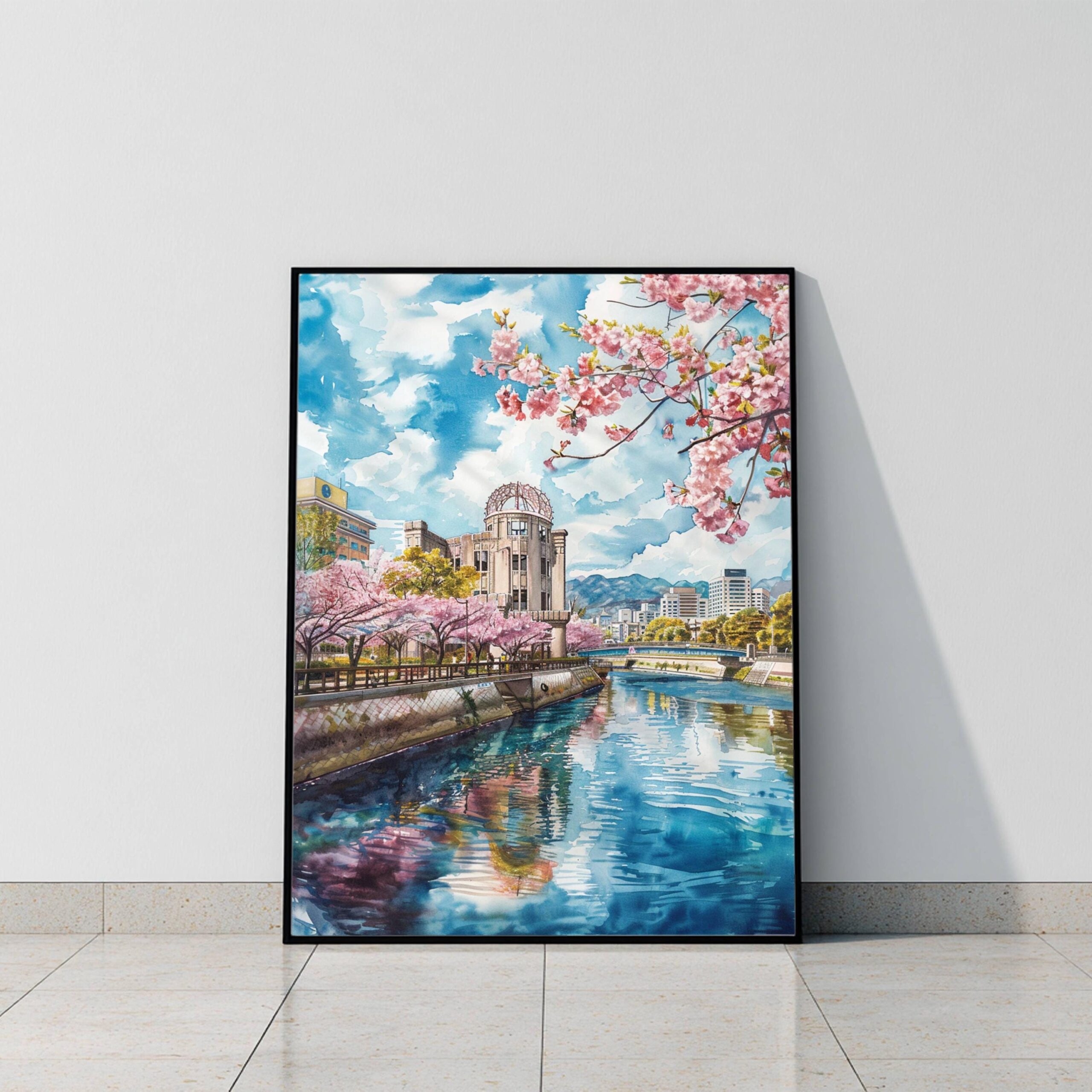 Hiroshima Japan Asia Watercolor Print: Japanese Art Travel Poster - Image 10