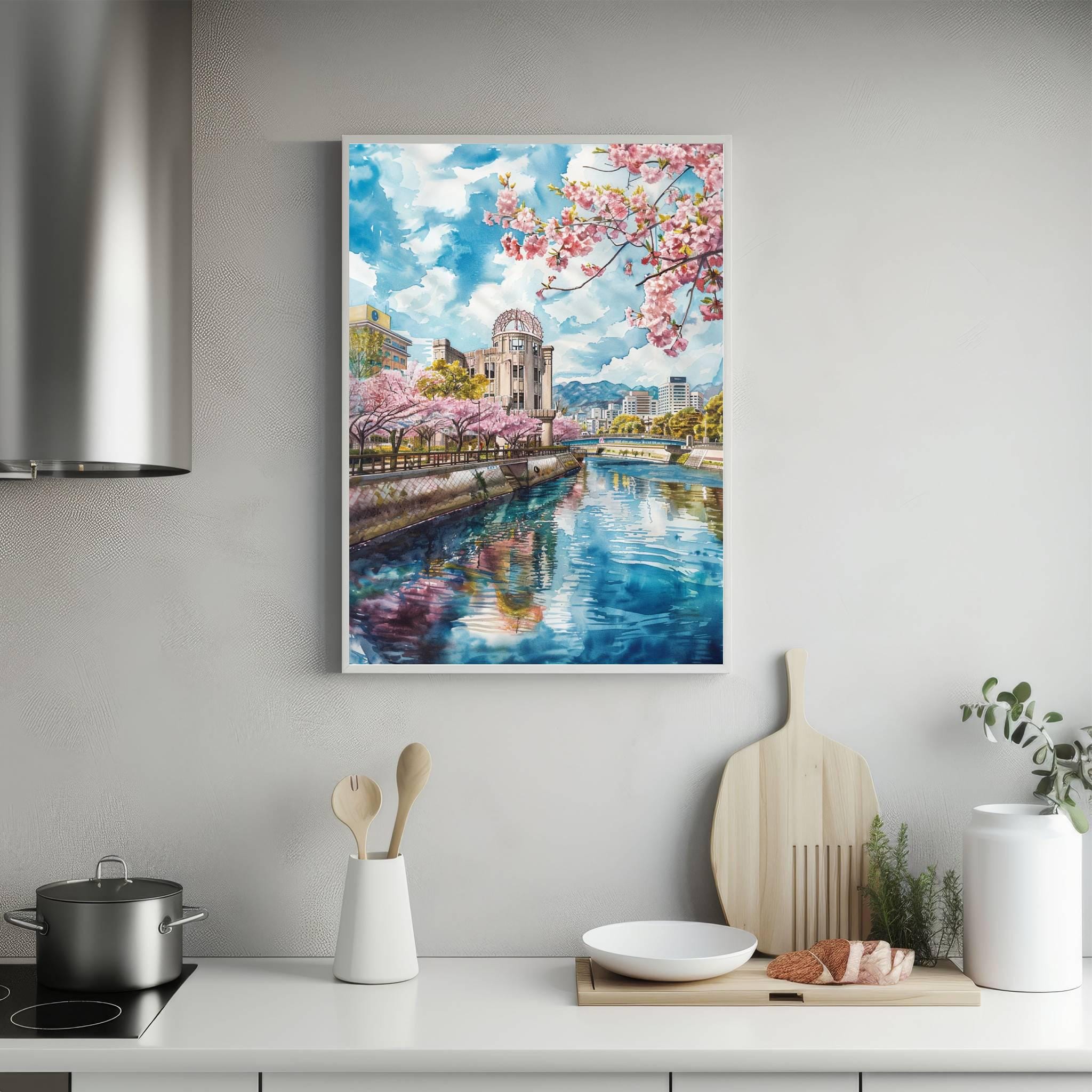 Hiroshima Japan Asia Watercolor Print: Japanese Art Travel Poster - Image 5
