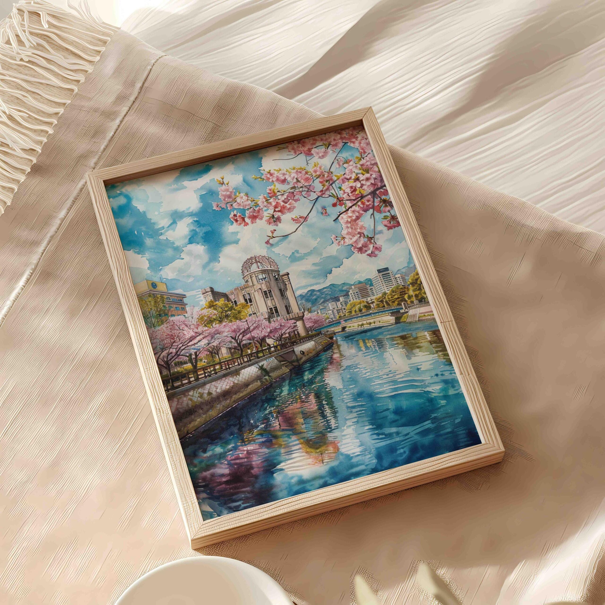 Hiroshima Japan Asia Watercolor Print: Japanese Art Travel Poster - Image 6