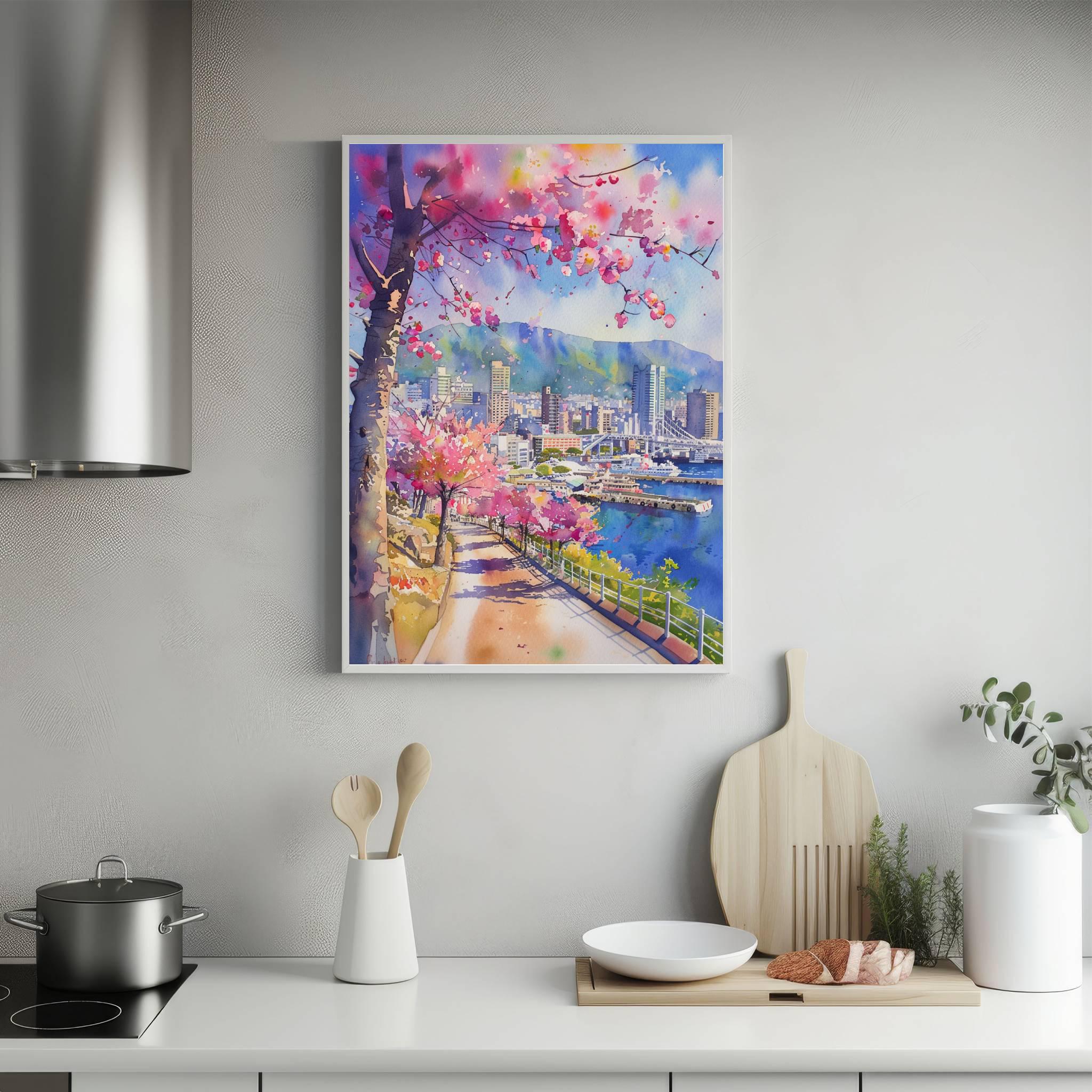 Kobe Japan Asia Watercolor Print: Japanese Art Travel Poster - Image 5