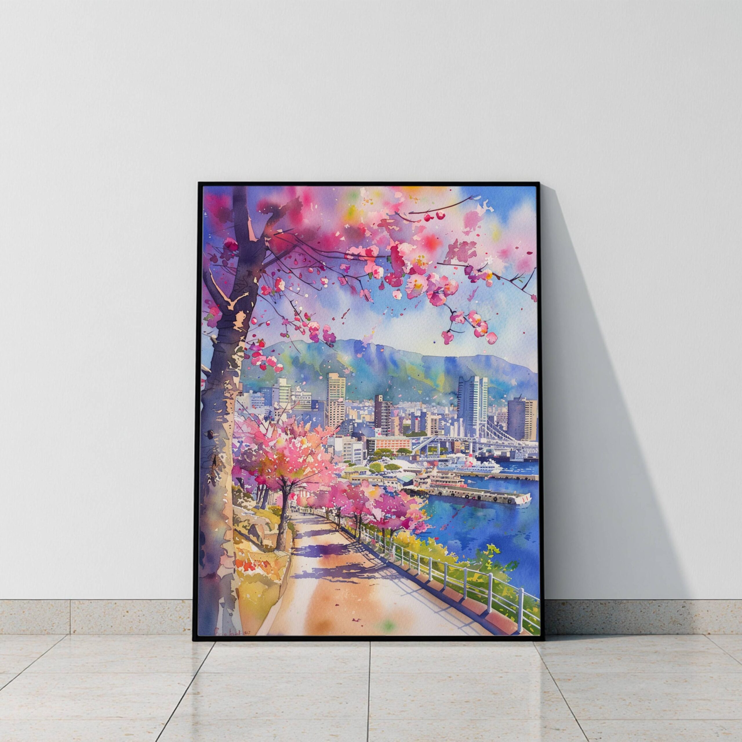 Kobe Japan Asia Watercolor Print: Japanese Art Travel Poster - Image 10