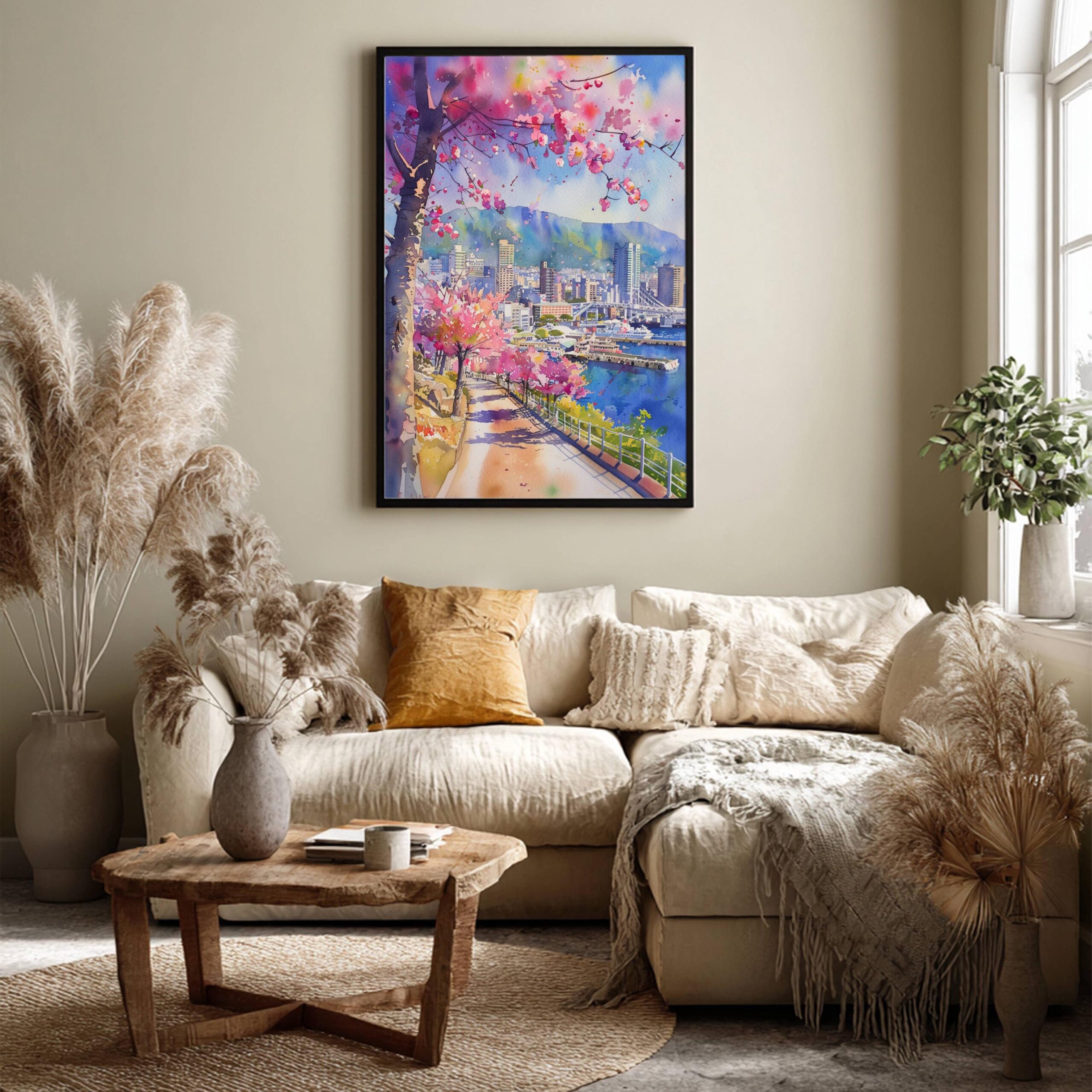 Kobe Japan Asia Watercolor Print: Japanese Art Travel Poster - Image 3