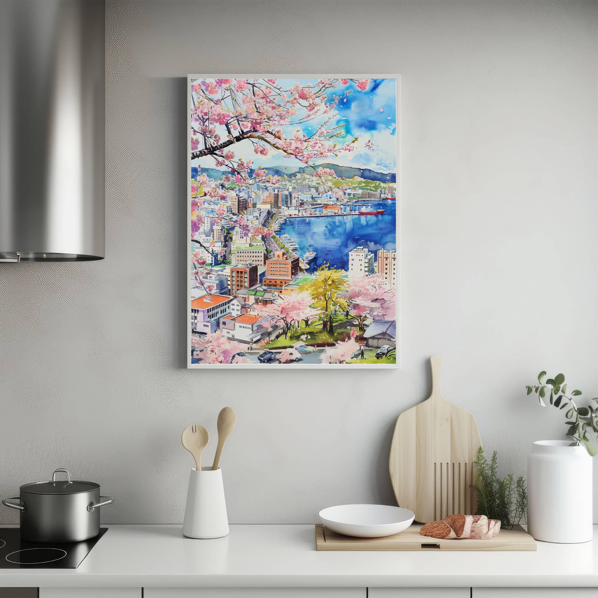 Nagasaki Japan Asia Watercolor Print: Japanese Art Travel Poster - Image 5