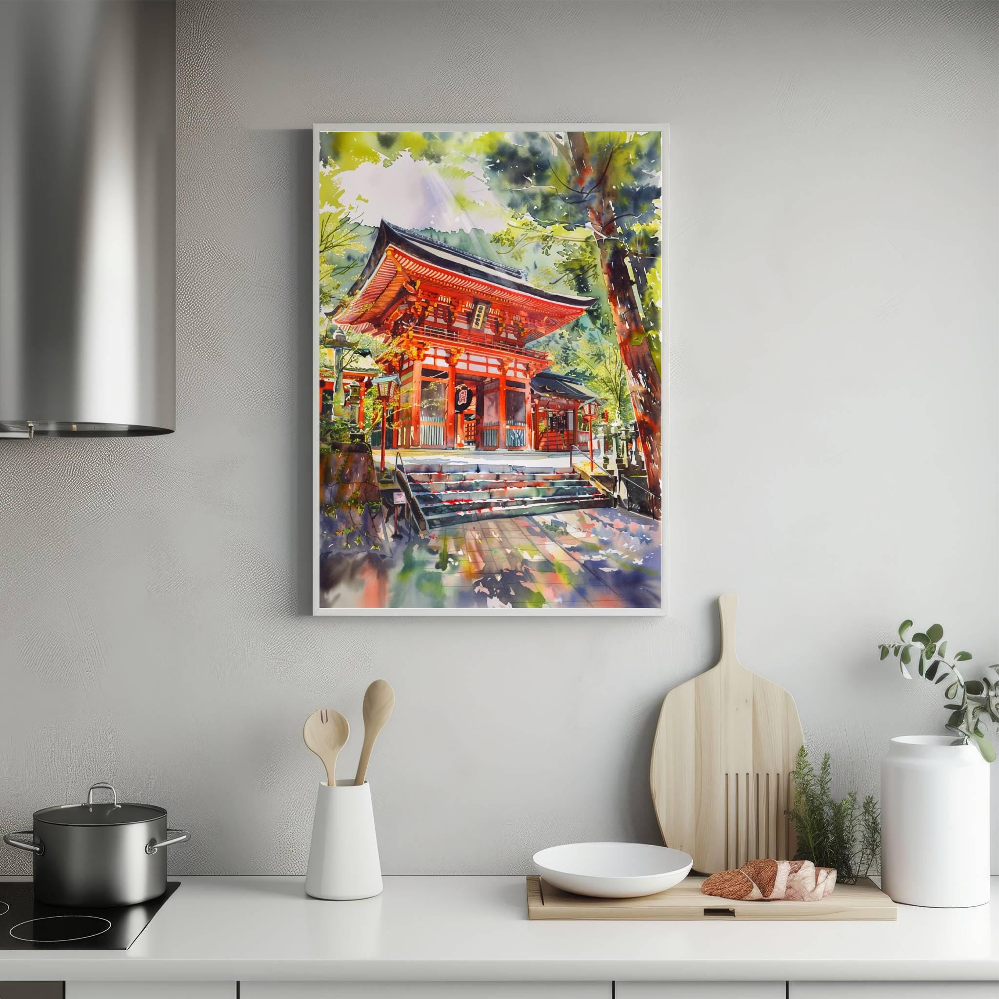 Fushimi Inari Taisha Kyoto Japan Asia Watercolor Print: Japanese Art Travel Poster - Image 5