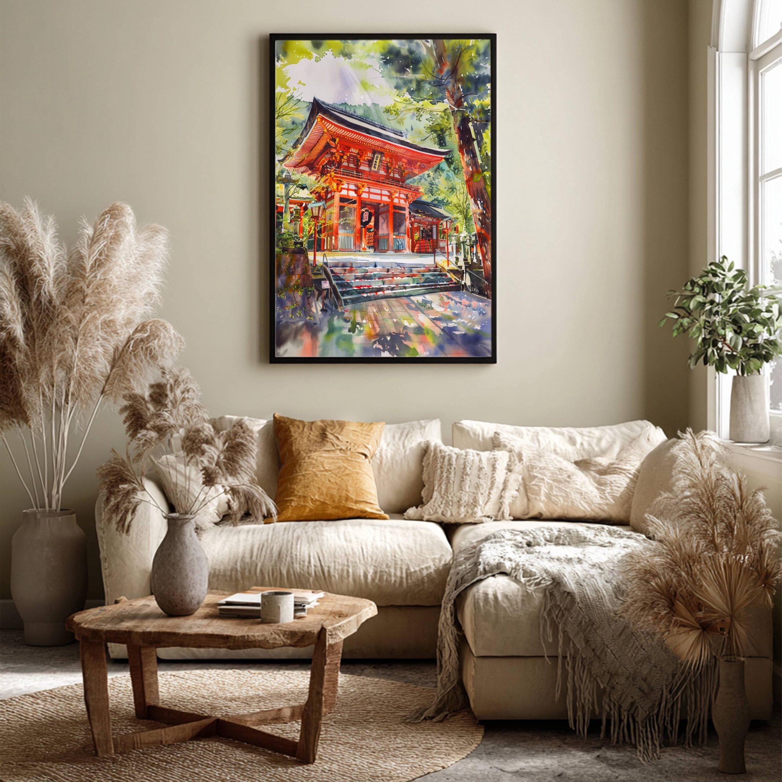 Fushimi Inari Taisha Kyoto Japan Asia Watercolor Print: Japanese Art Travel Poster - Image 3