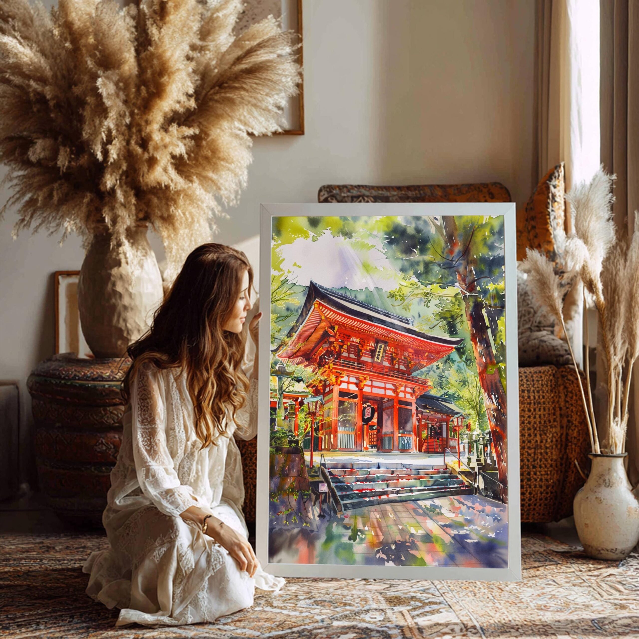 Fushimi Inari Taisha Kyoto Japan Asia Watercolor Print: Japanese Art Travel Poster - Image 7