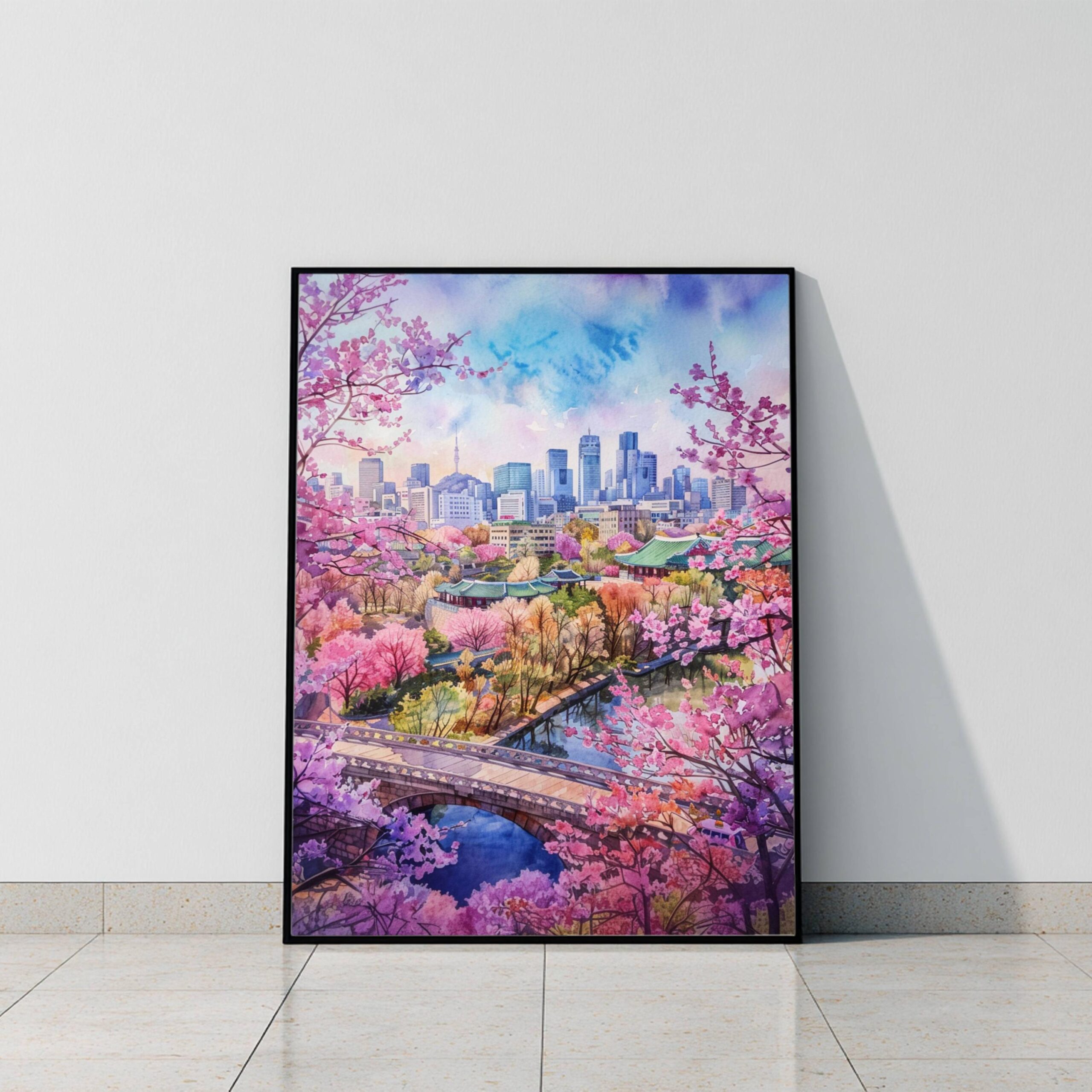 Seoul South Korea Asia Watercolor Print: Asian Art Travel Poster - Image 10