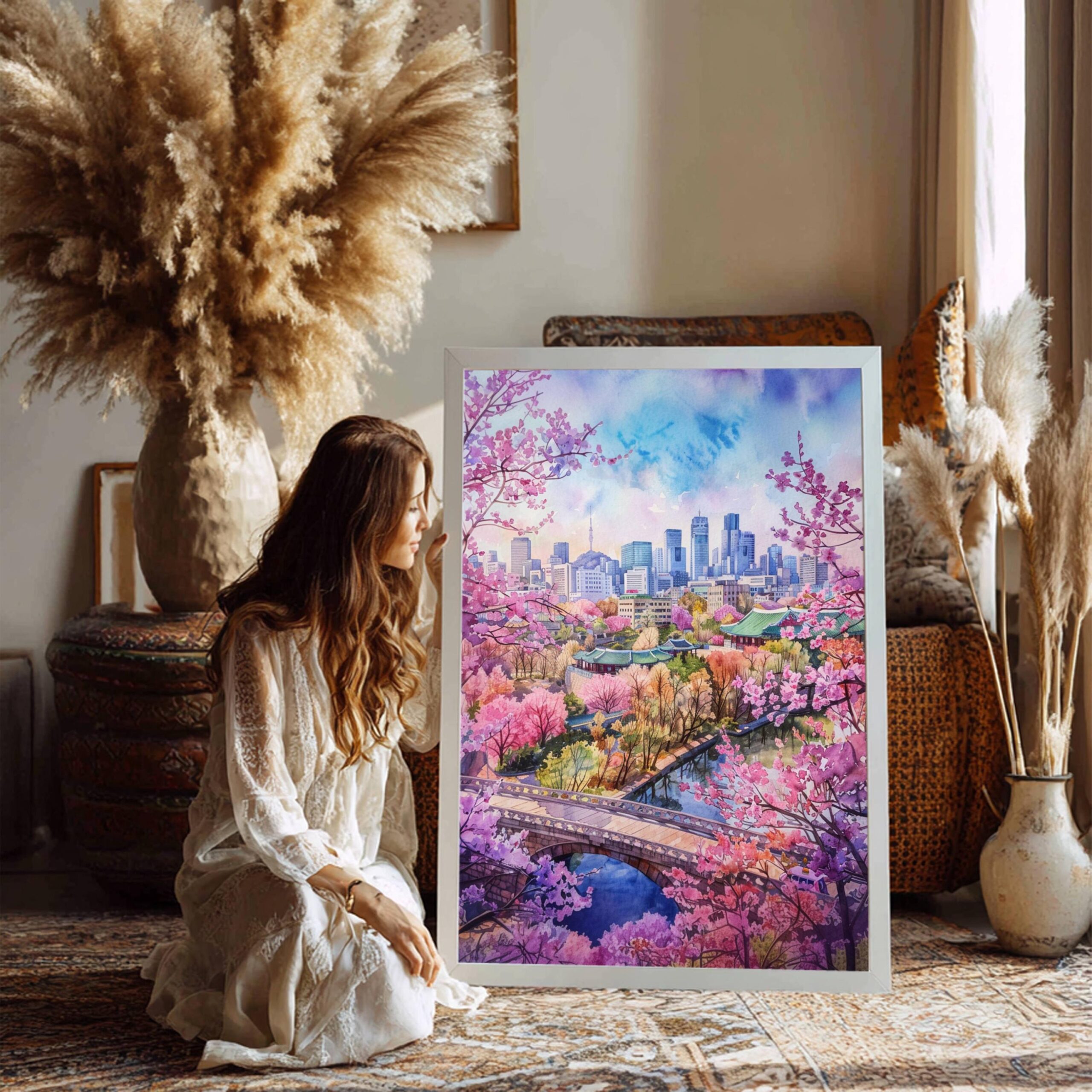 Seoul South Korea Asia Watercolor Print: Asian Art Travel Poster - Image 7