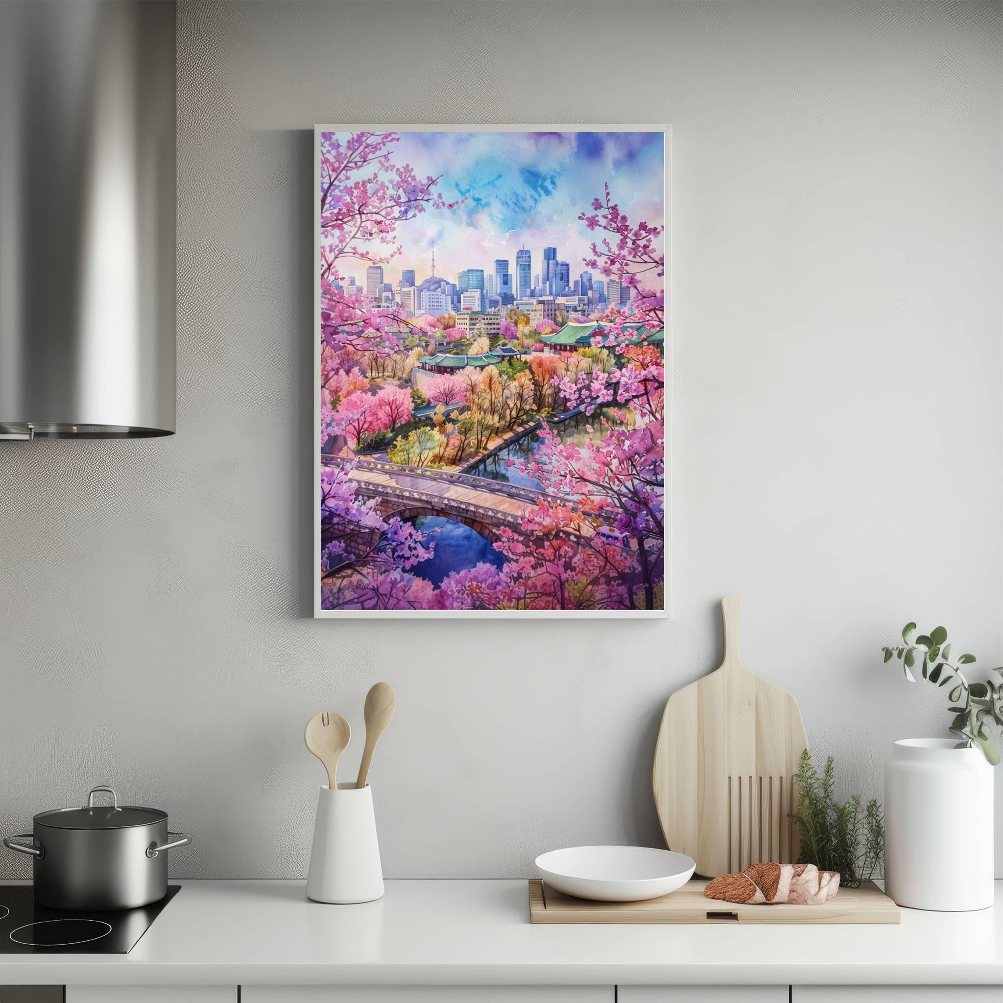 Seoul South Korea Asia Watercolor Print: Asian Art Travel Poster - Image 5